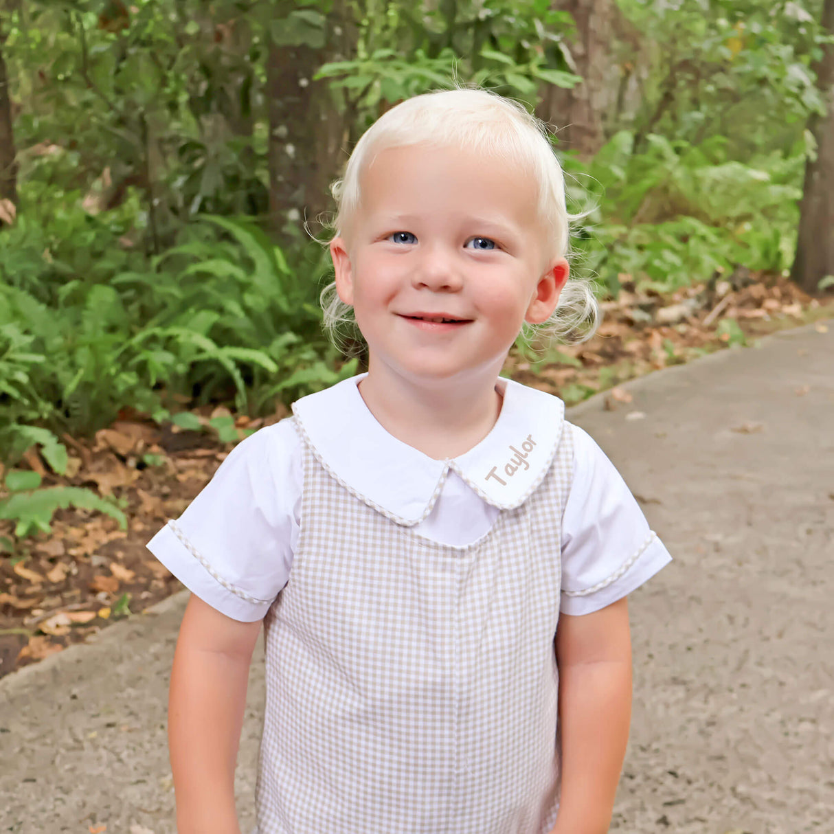 White Short Sleeve Undershirt With Tan Trim