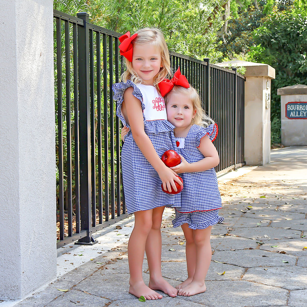 Navy Gingham Bib Dress