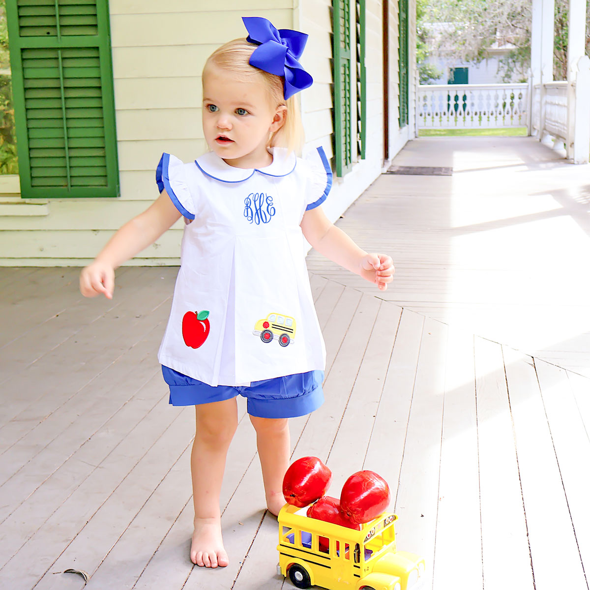 School Time White Claire Short Set