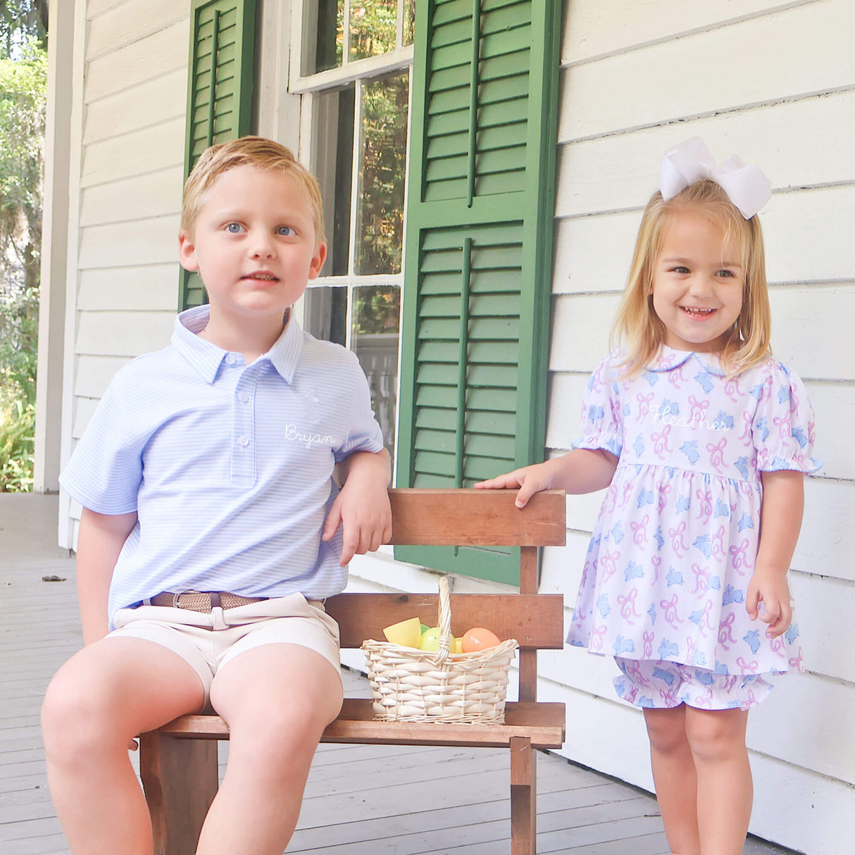 Bunny Light Blue Stripe Short Sleeve Polo