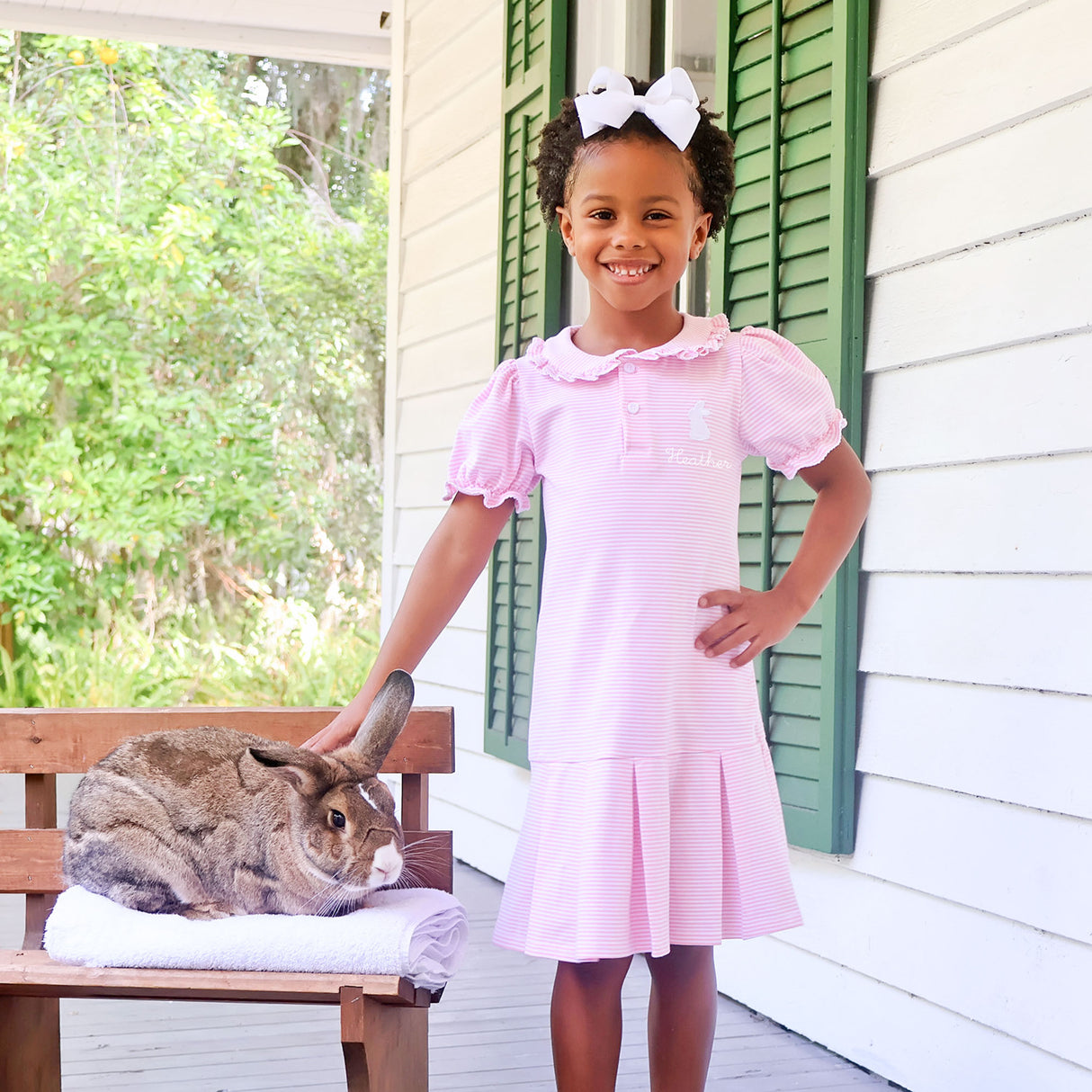 Bunny Pink Stripe Ruth Dress