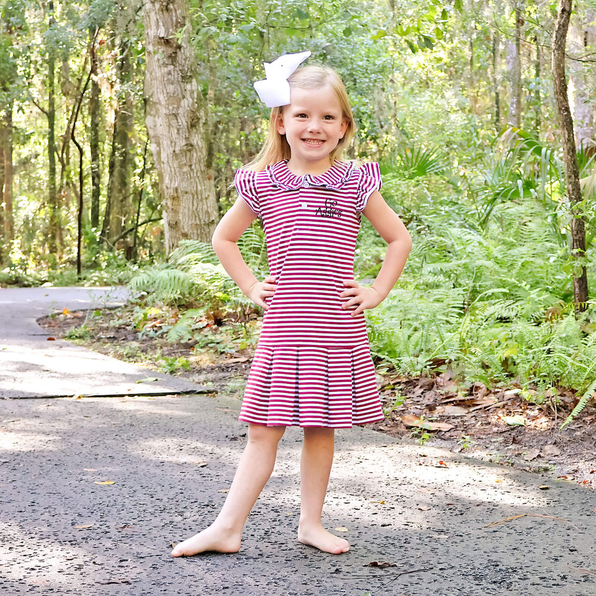 Maroon Stripe Ruth Dress