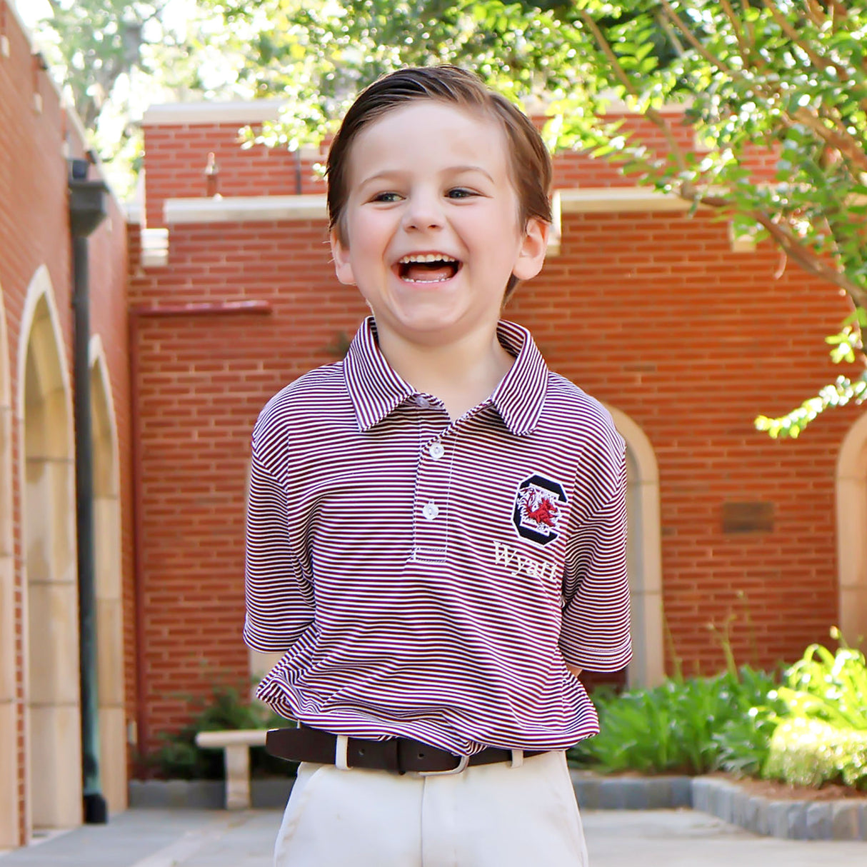 South Carolina Embroidered Maroon Performance Polo