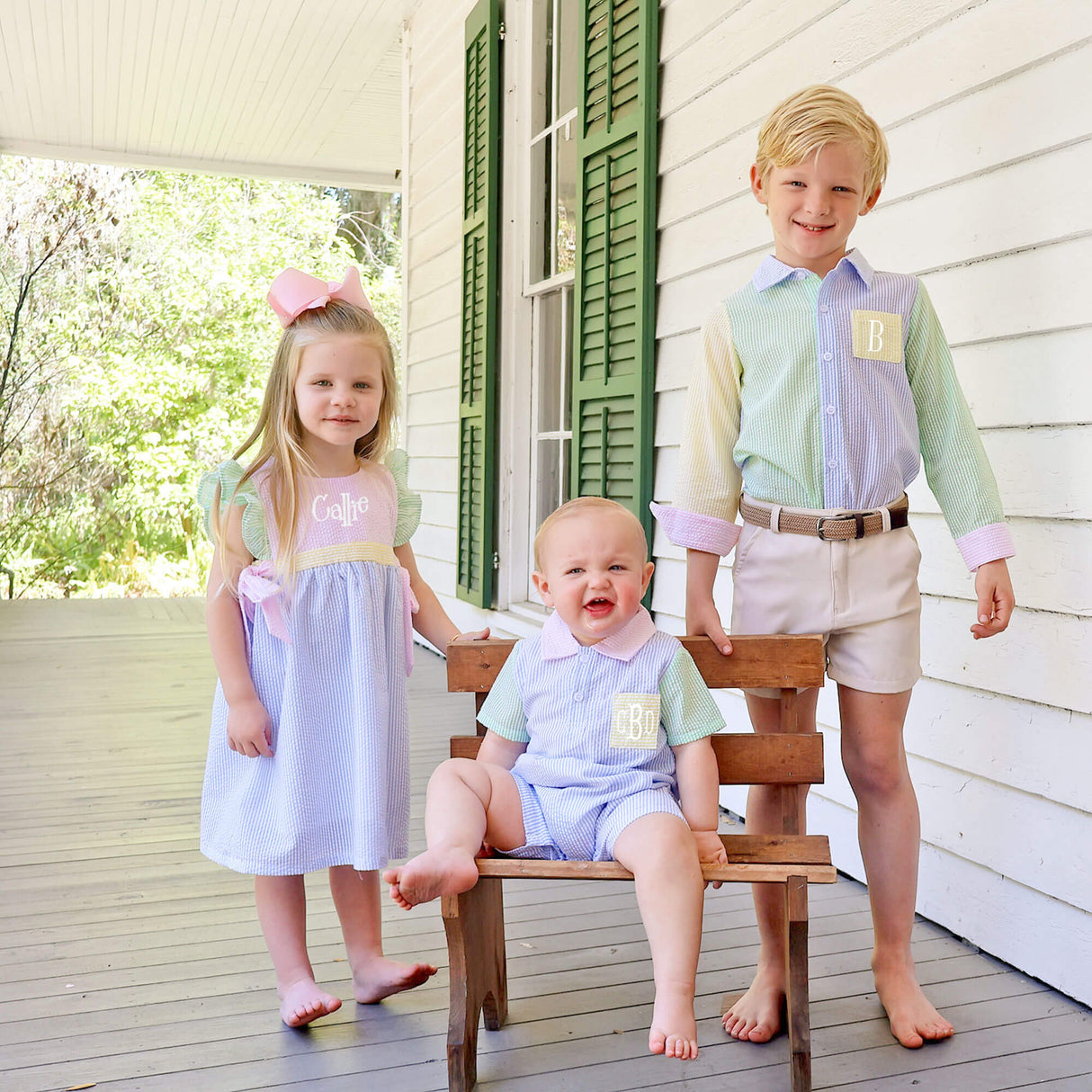 Multi Stripe Seersucker Avery Dress