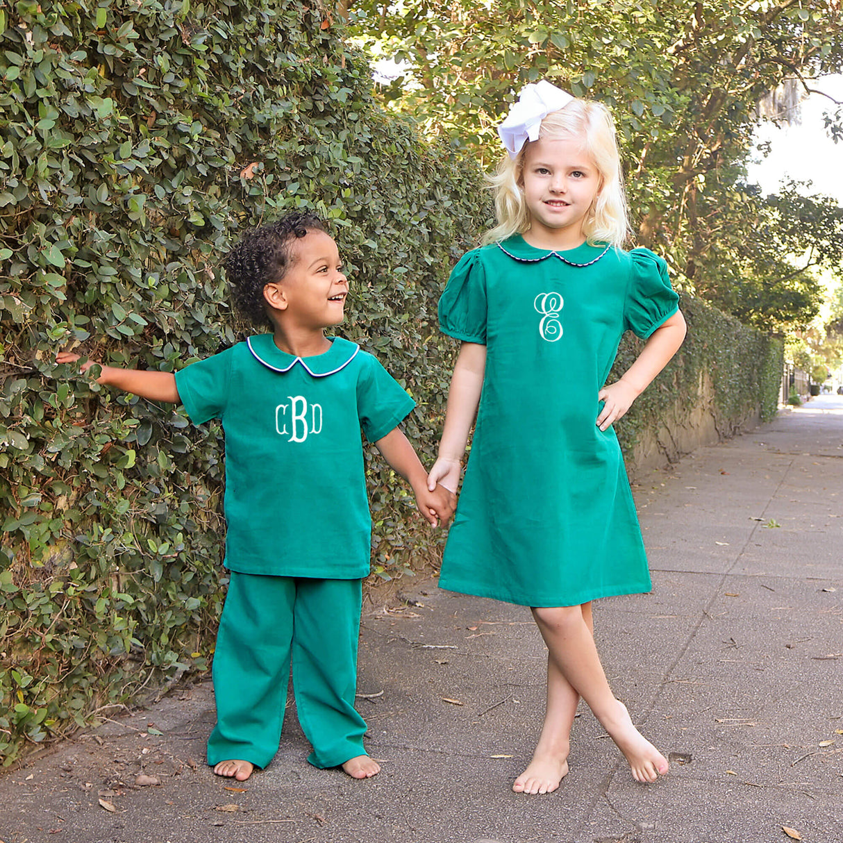 Green Corduroy Collared Sally Dress