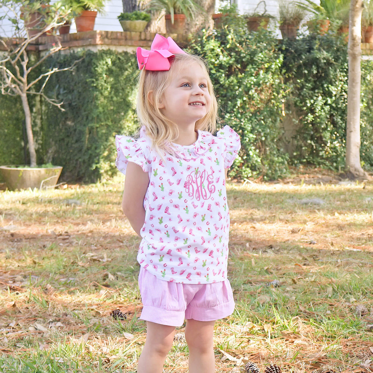 Western Cowboy Pink Adalyn Short Set