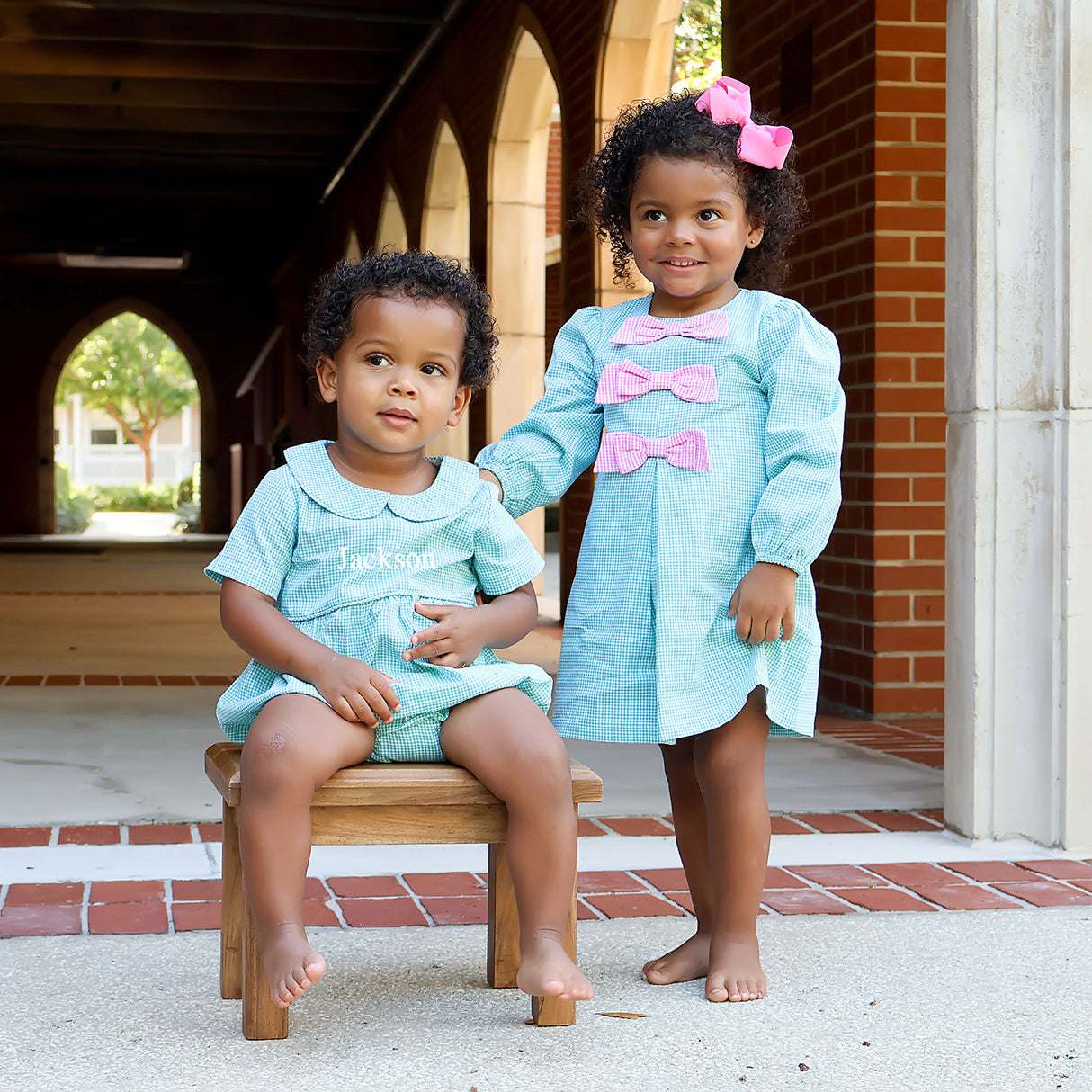 Mint Green Gingham Coco Dress
