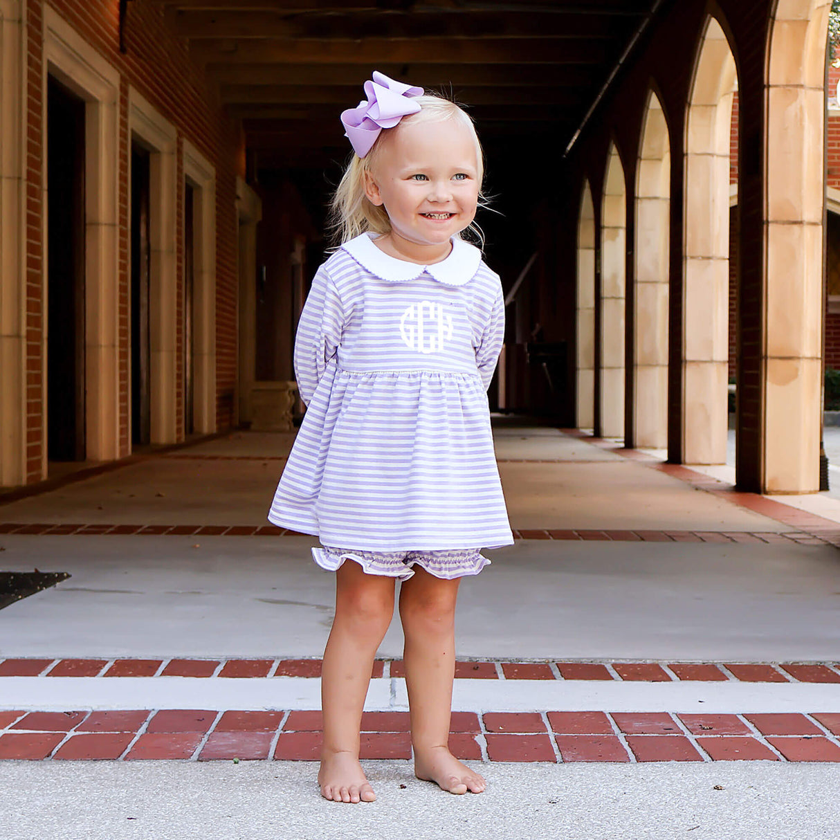 Purple Stripe Riley Bloomer Set