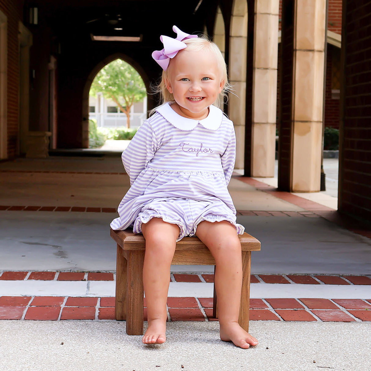 Purple Stripe Riley Bloomer Set