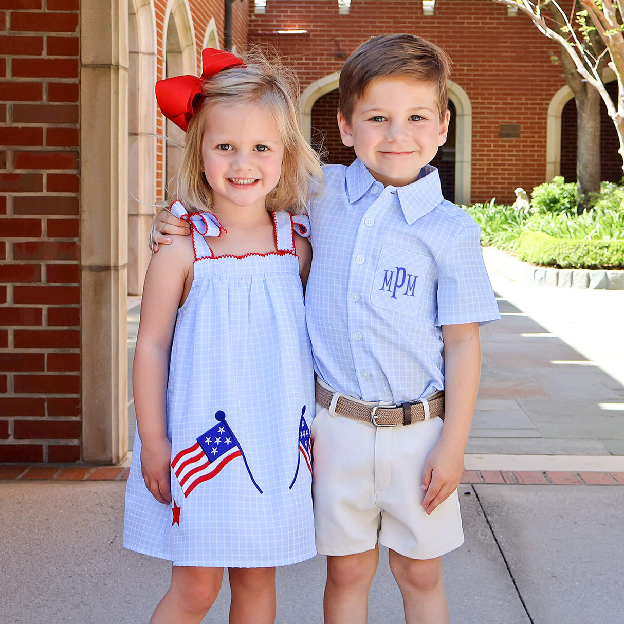 Light Blue Windowpane Button Down Shirt