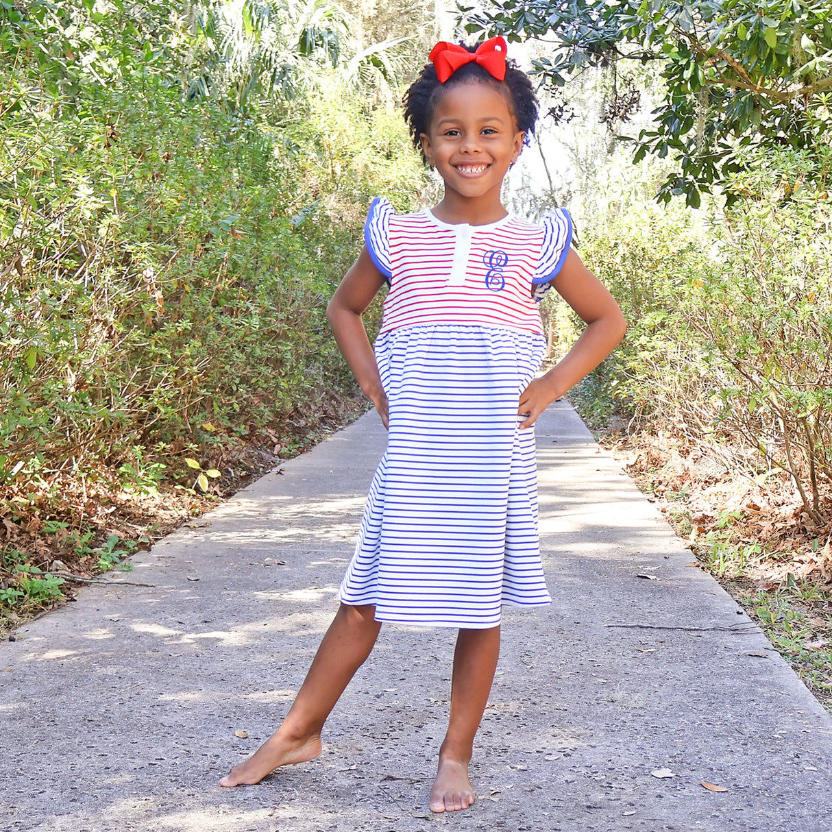 Patriotic Colorblock Jade Dress