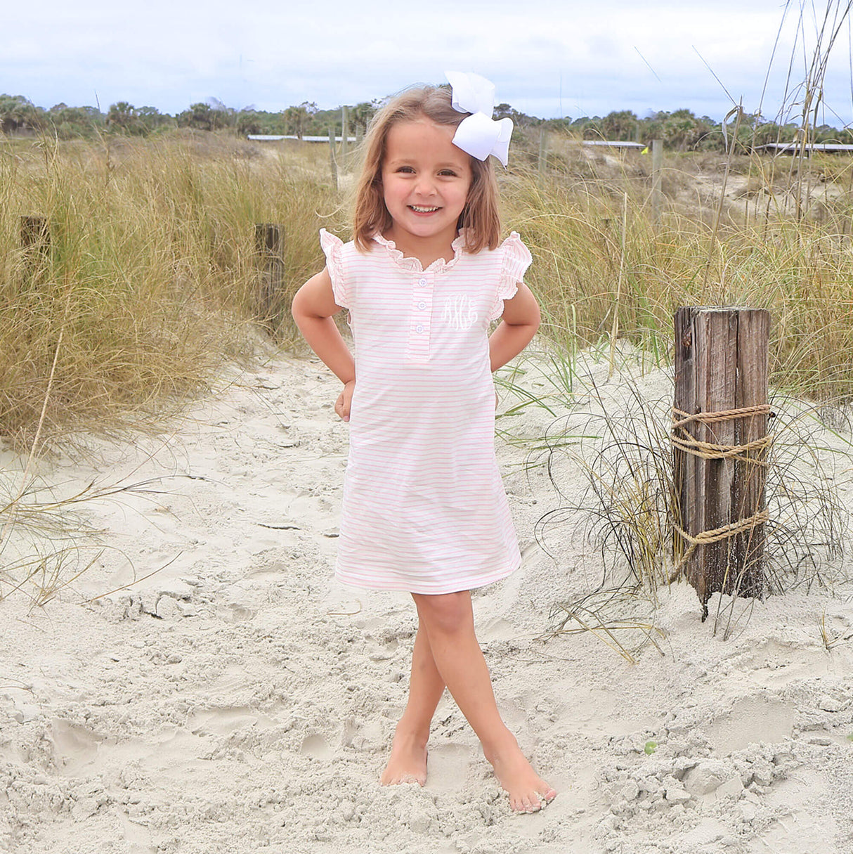 Light Pink Stripe Nicole Dress