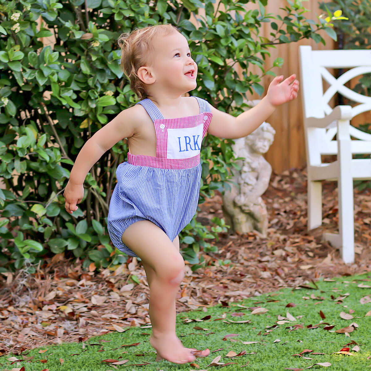 American Red And Blue Gingham Sun Bubble