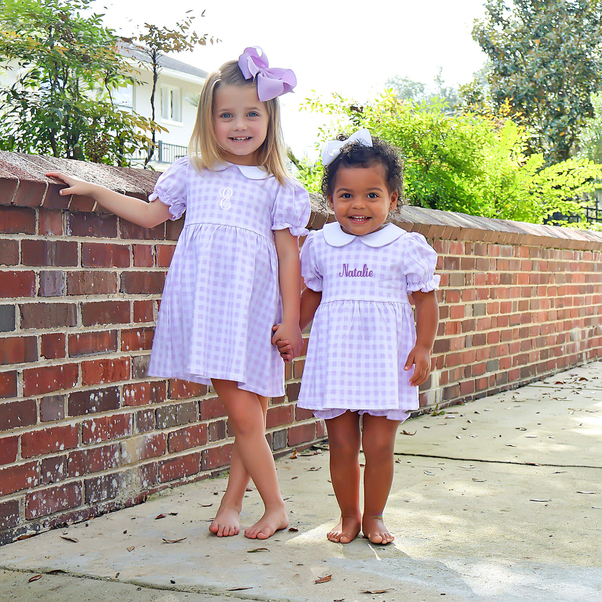 Riley Gingham Knit Bloomer Set Lavender