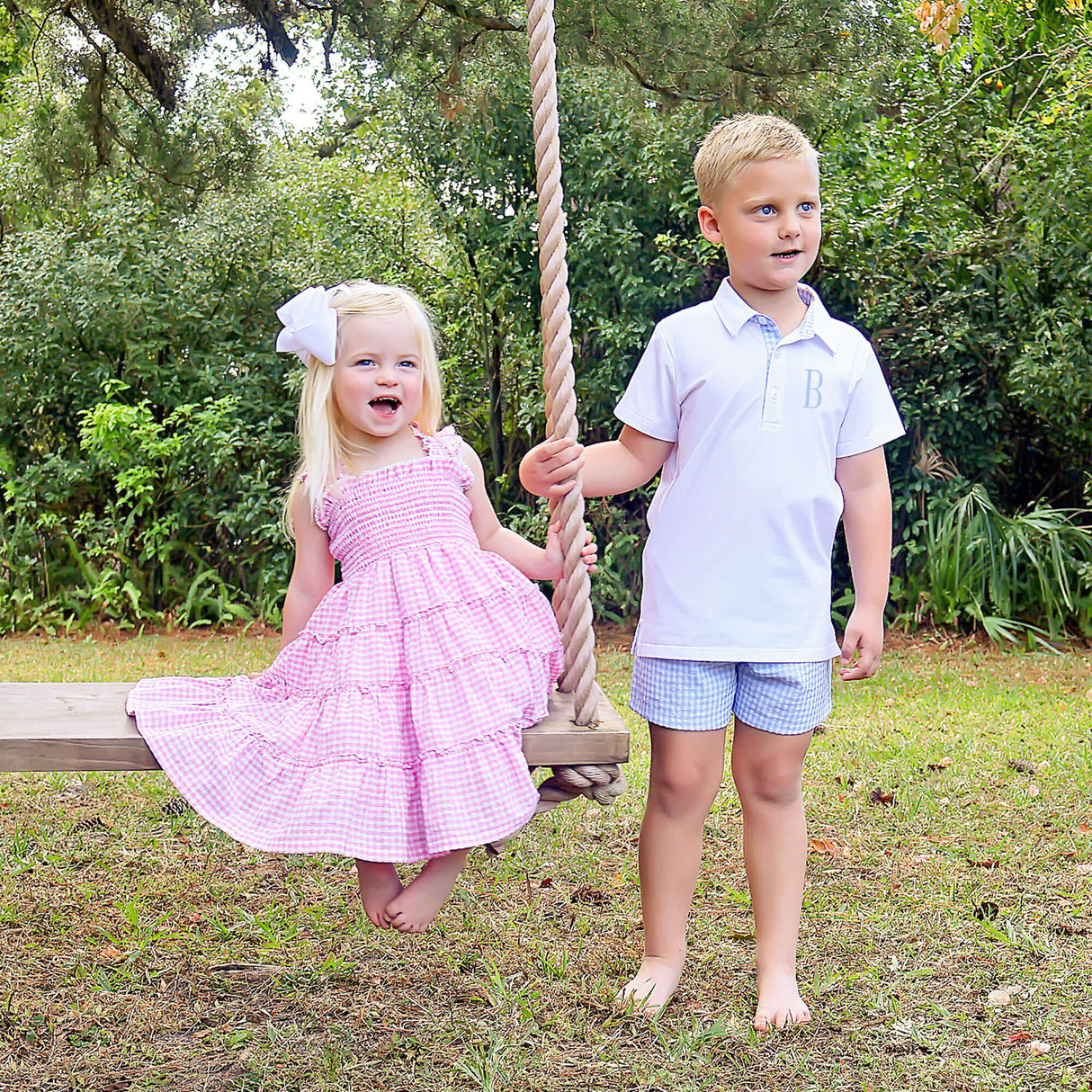 Light Pink Gingham Willow Dress