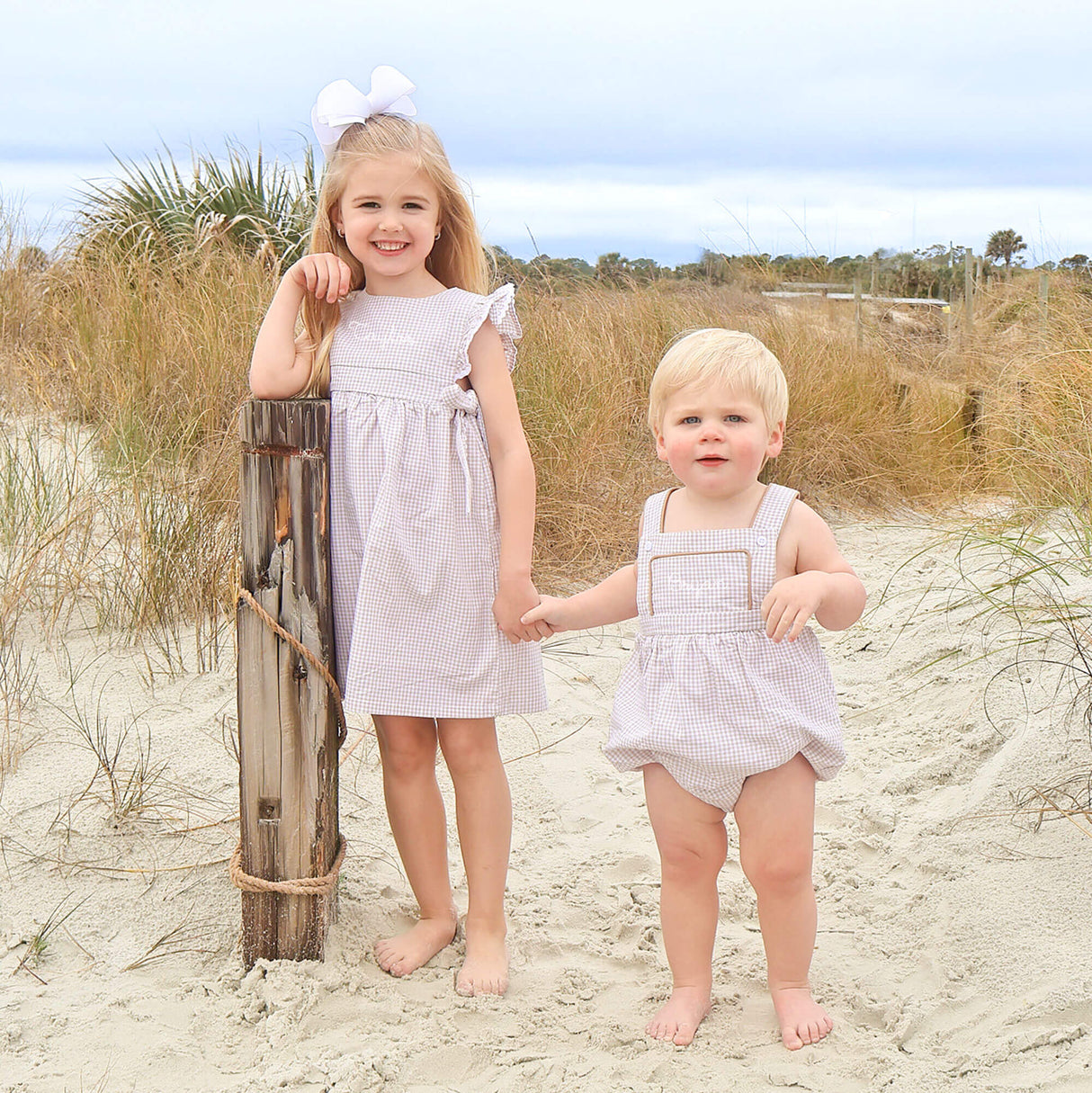 Khaki Gingham Avery Dress