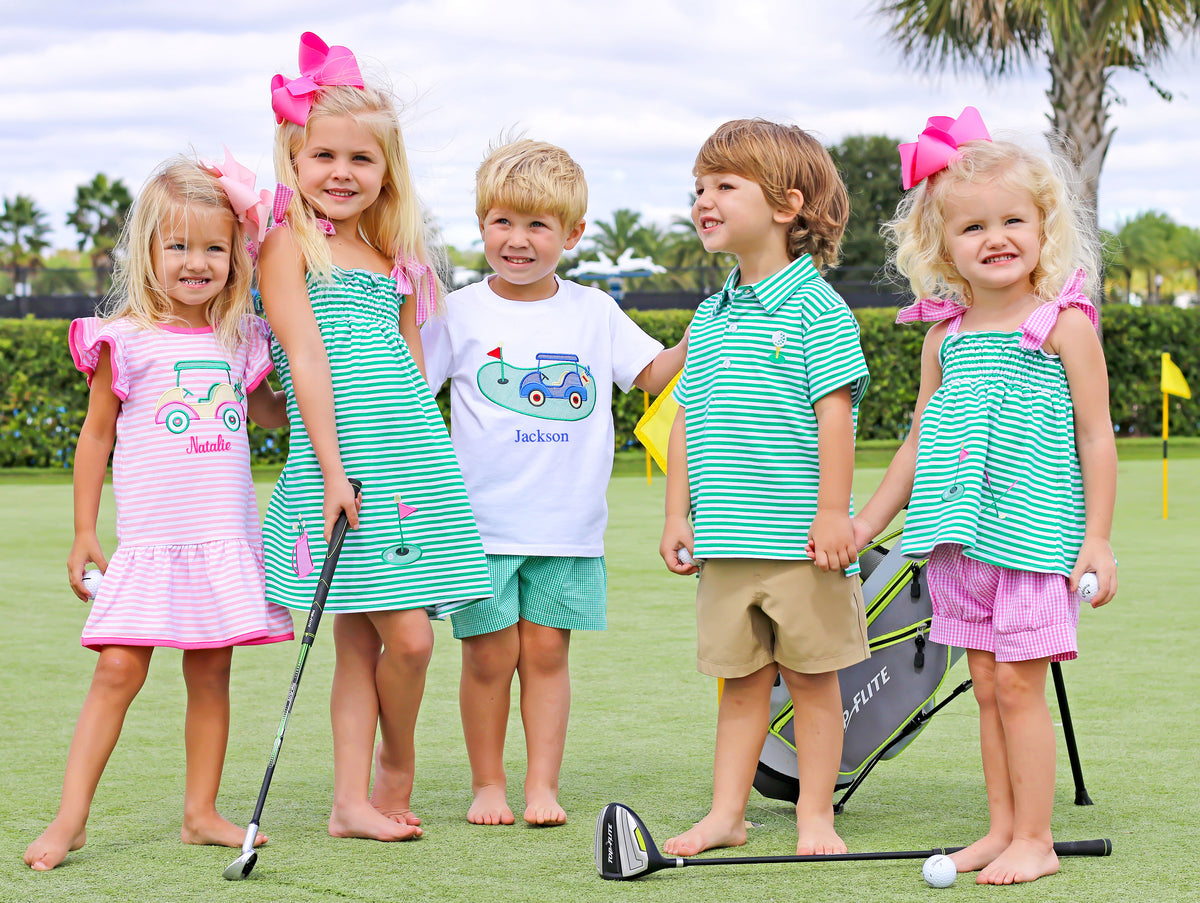 Golf Cart Green Gingham Shorts