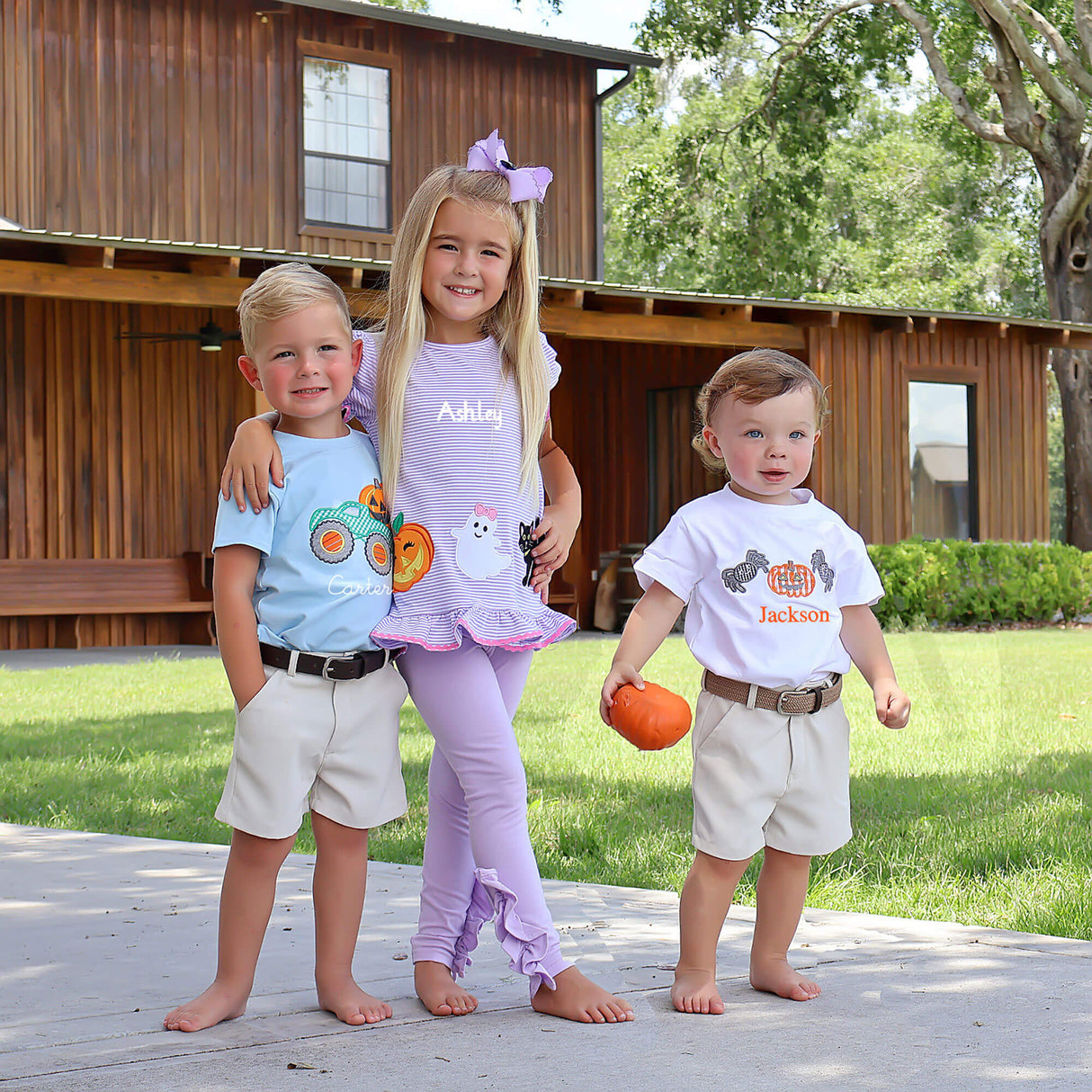 Spooky Purple Stripe Legging Set
