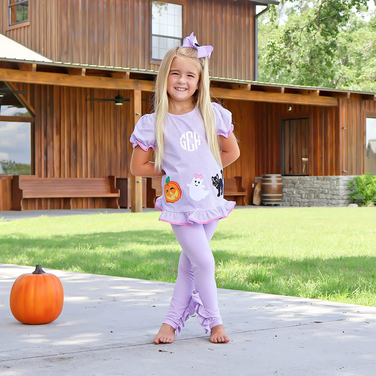 Spooky Purple Stripe Legging Set