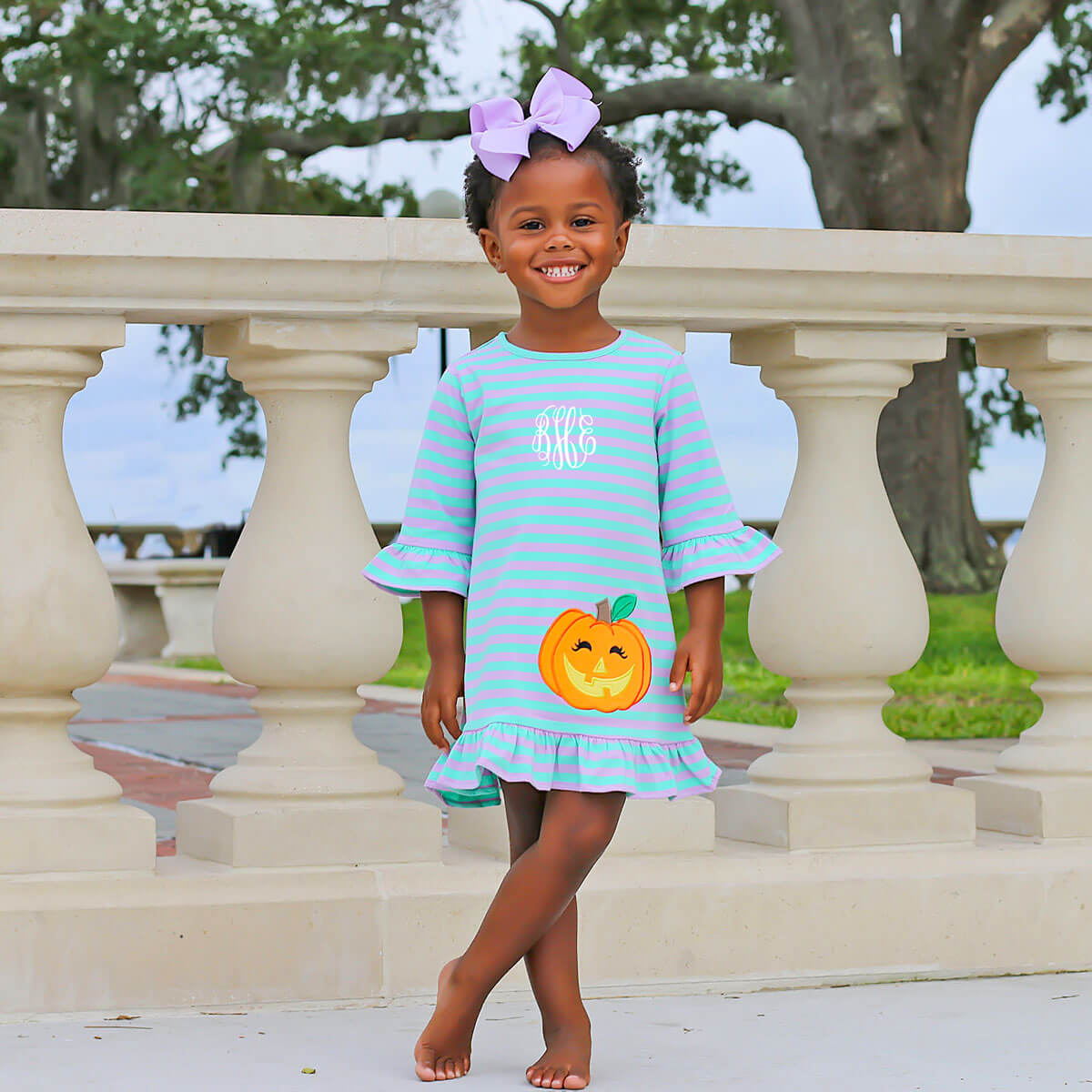 Jack O' Lantern Purple and Teal Milly Dress