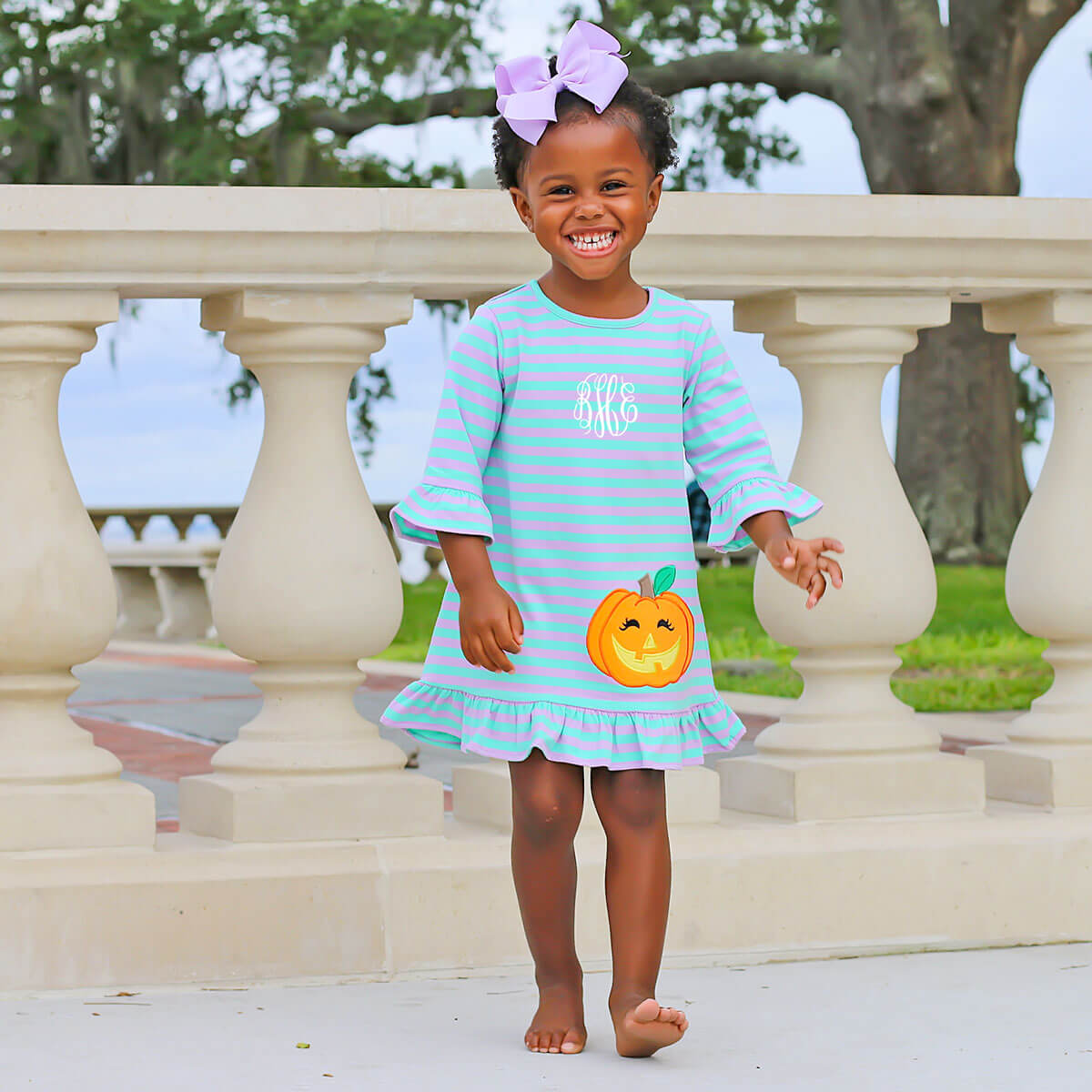 Jack O' Lantern Purple and Teal Milly Dress