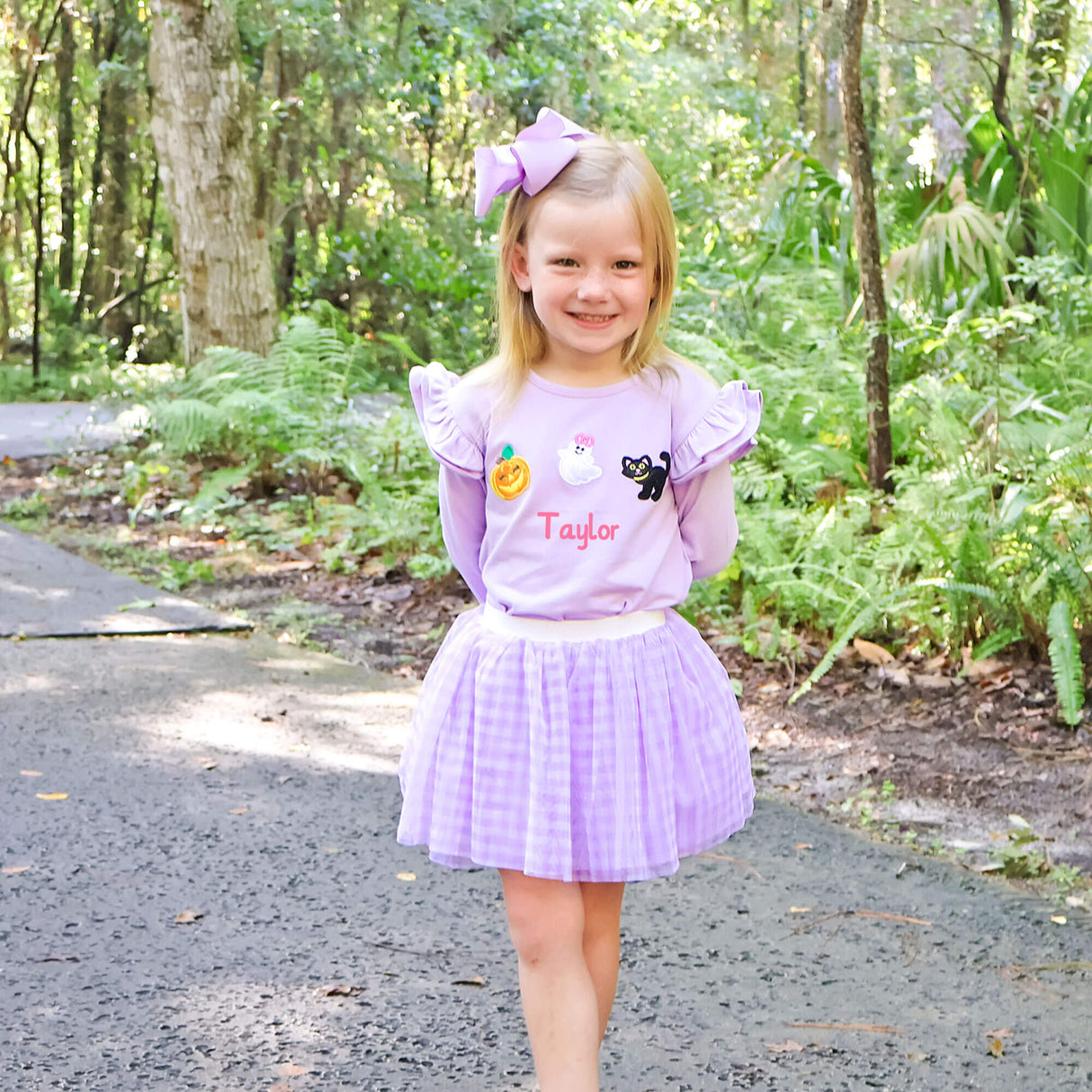 Spooky Purple Ruffle Top
