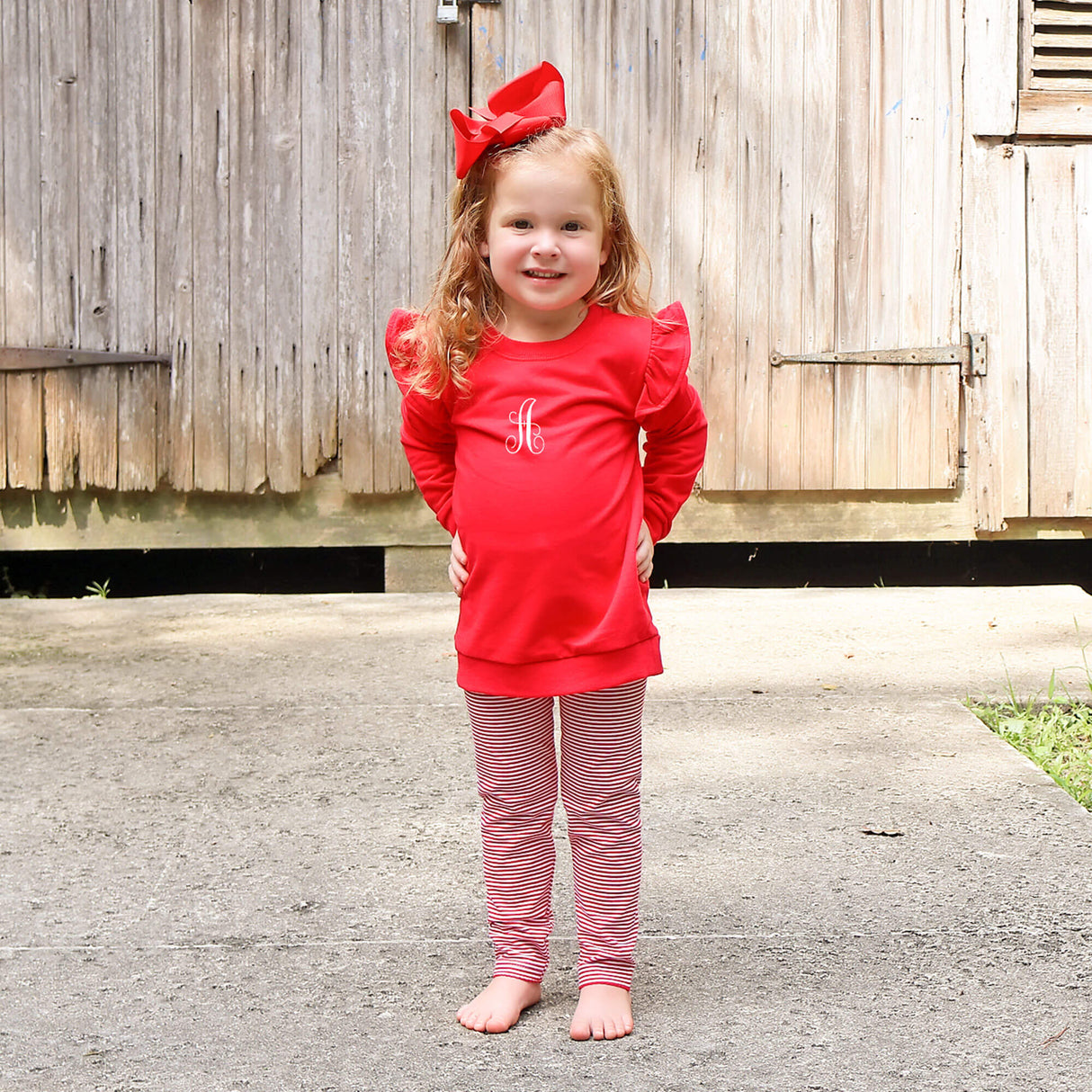 Red Ruffle Sweatshirt