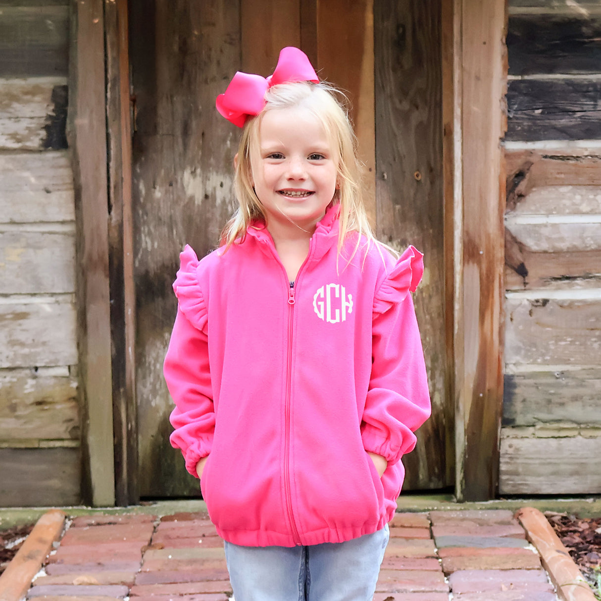 Pink Ruffle Fleece Jacket