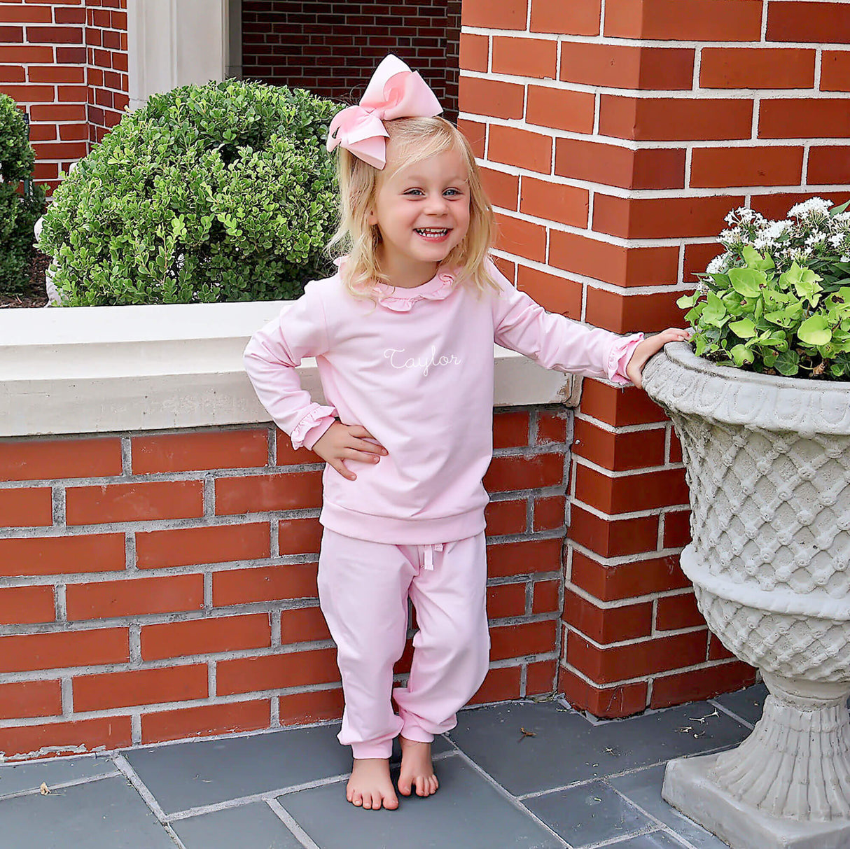 Pink Ruffle Jogger Set