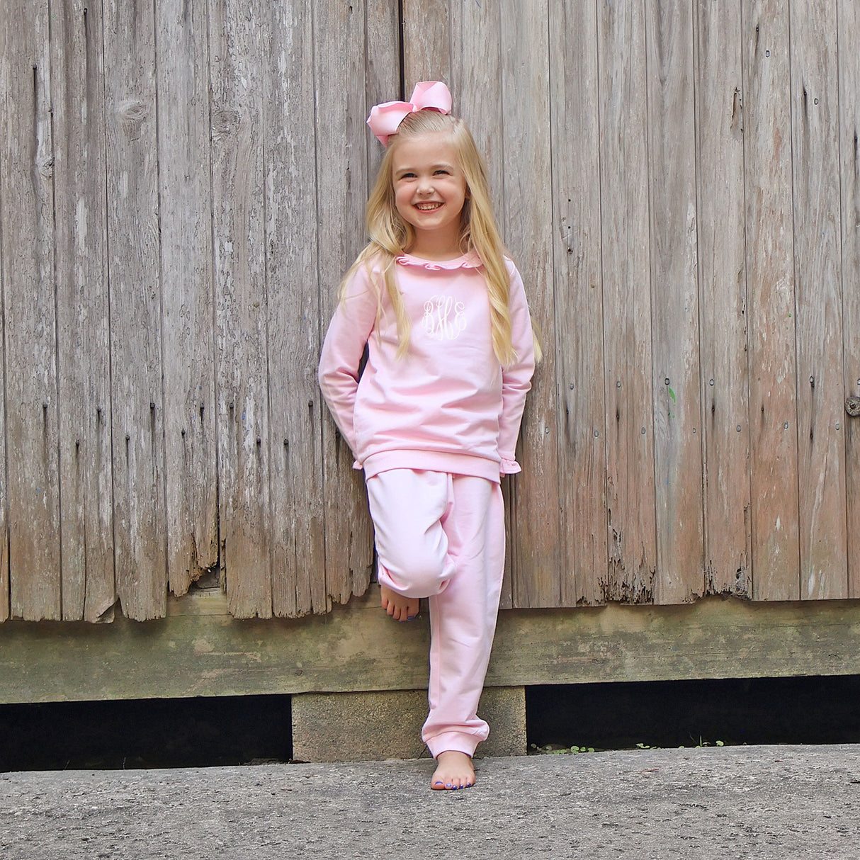 Pink Ruffle Jogger Set