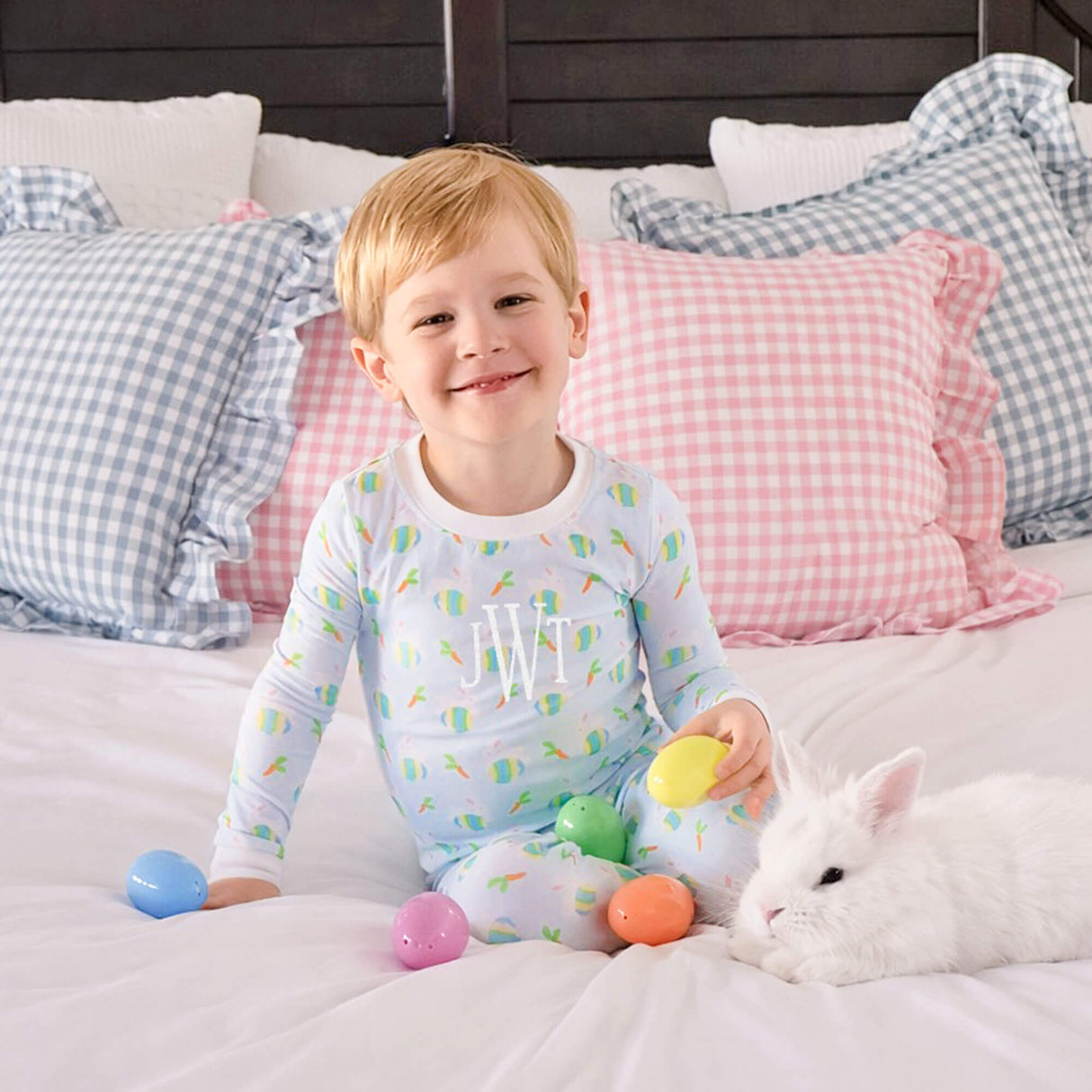 Hop Into Easter Blue Pajamas