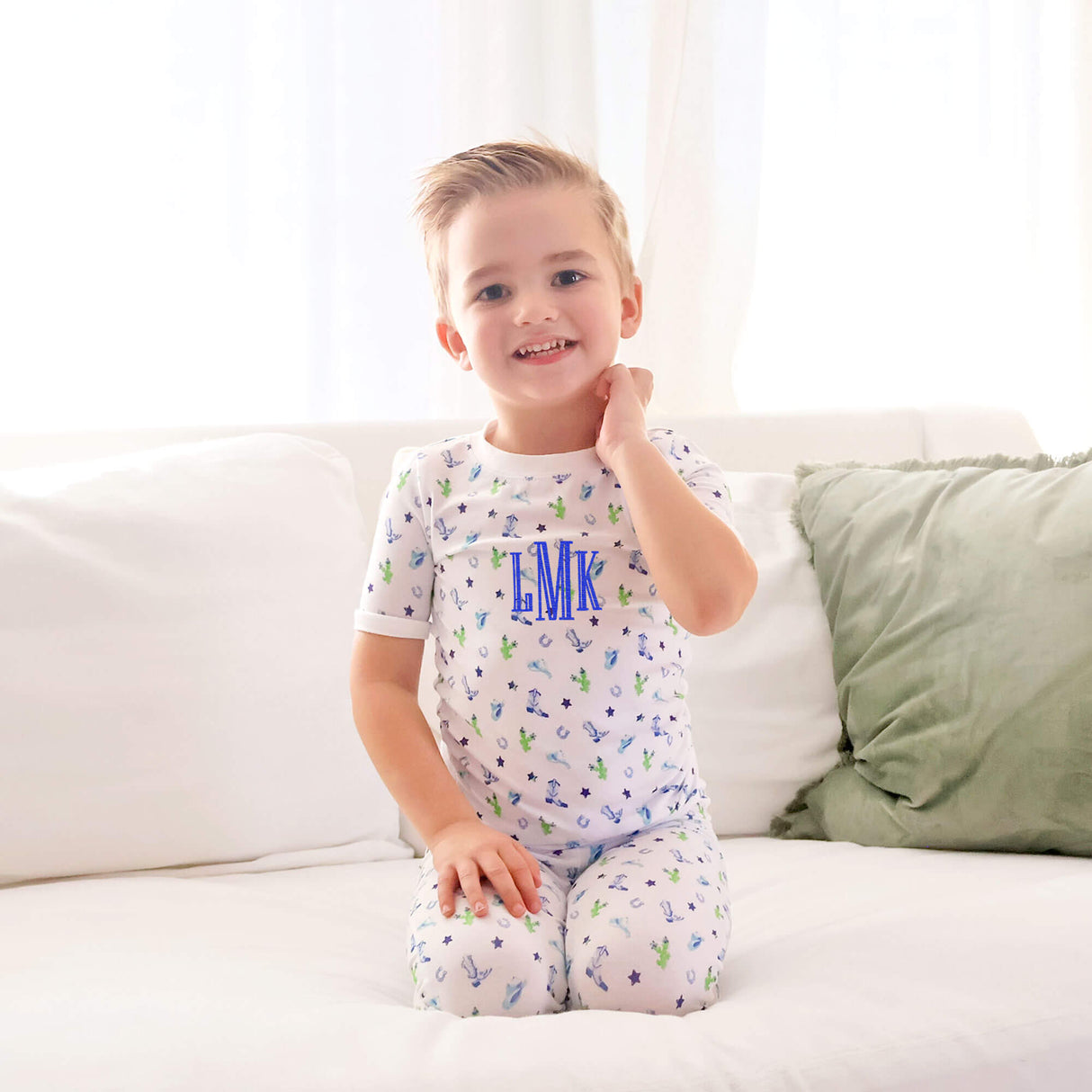 Western Cowboy Blue Pajamas