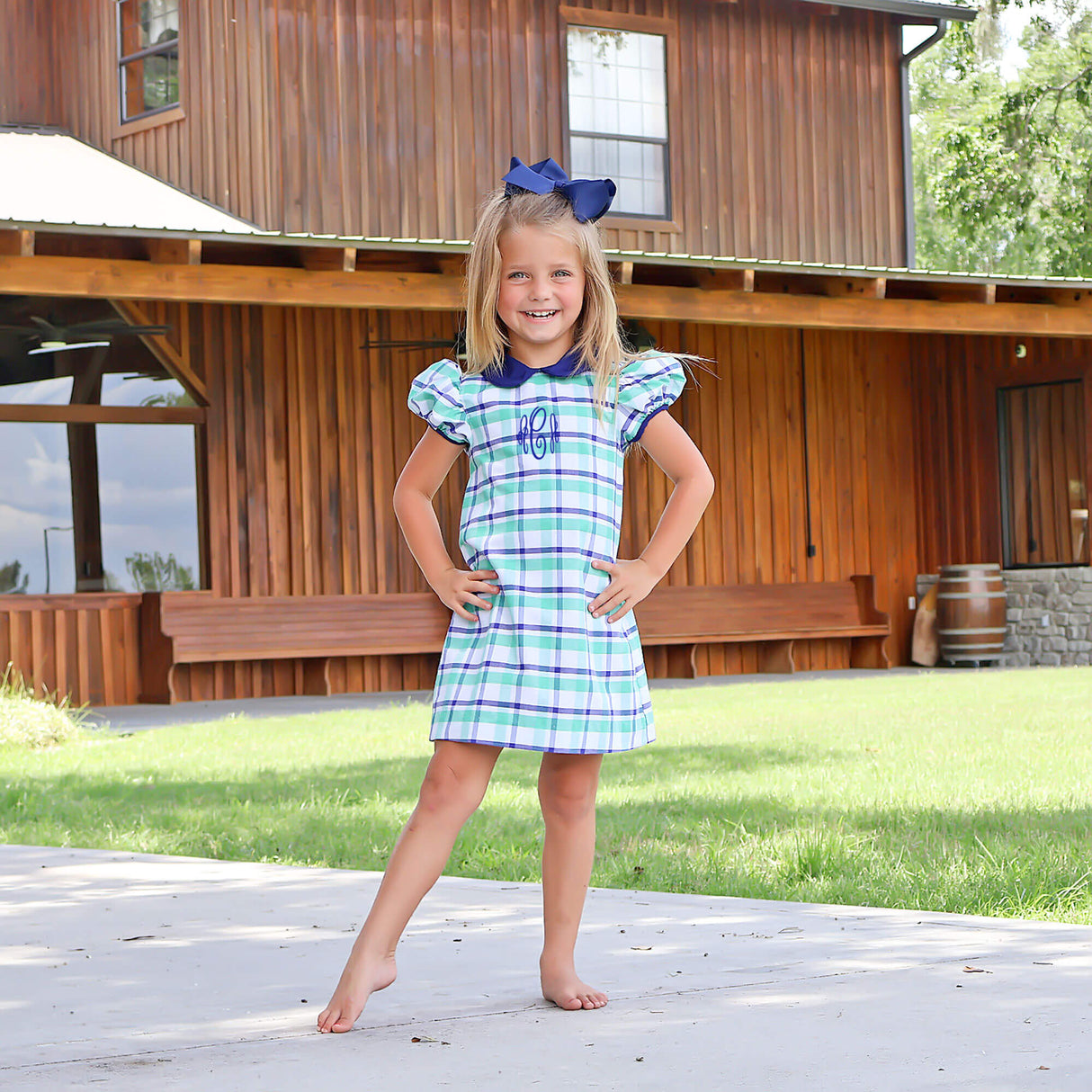 Denver Green Plaid Sally Dress