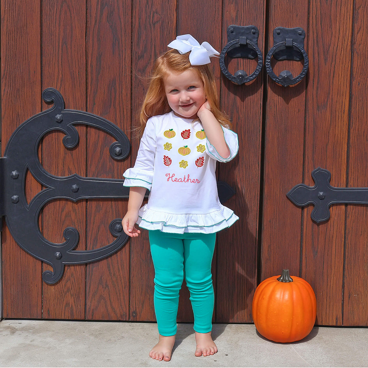 Pumpkin Blossom Green Milly Legging Set