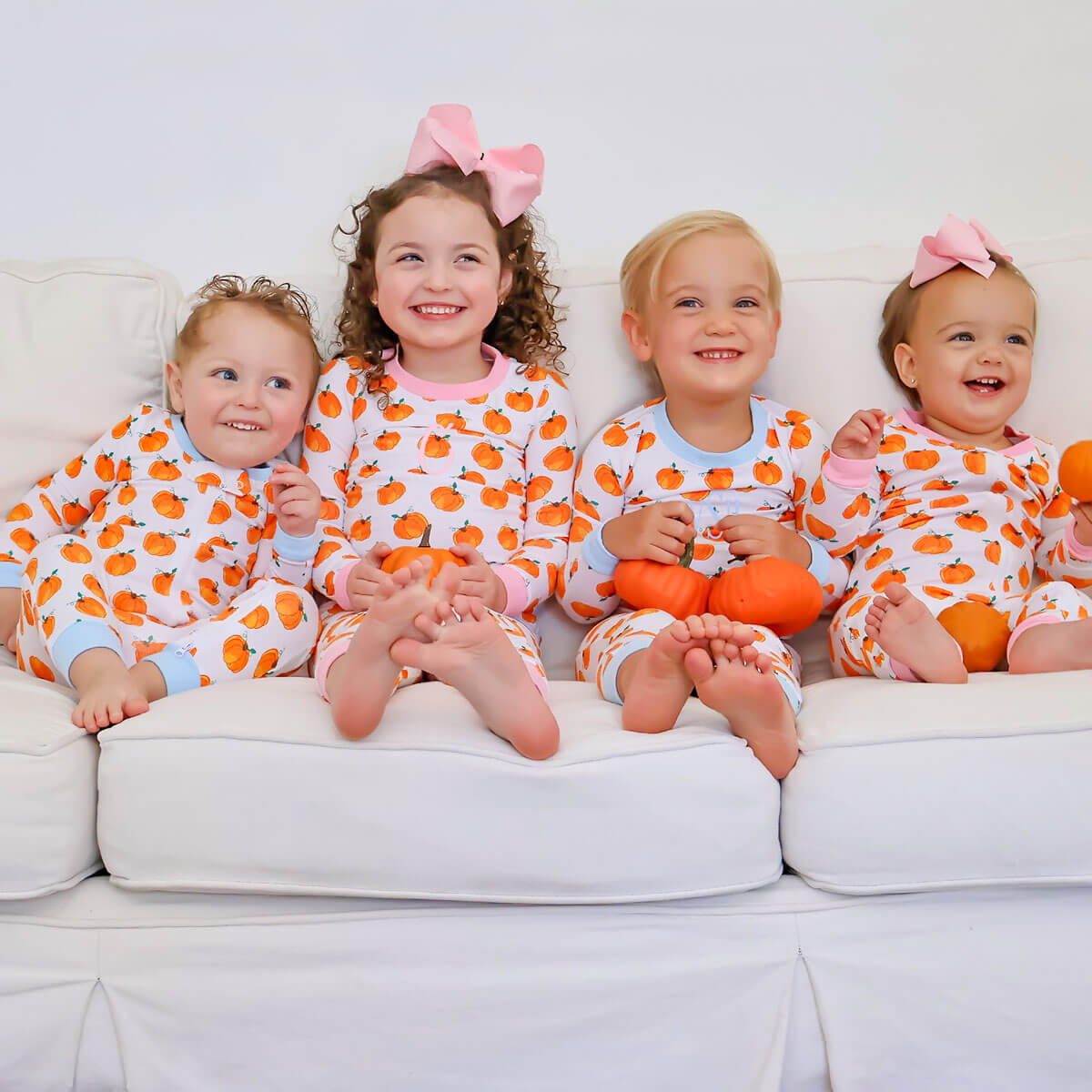 Bountiful Pumpkin Zip Sleeper Pink Trim