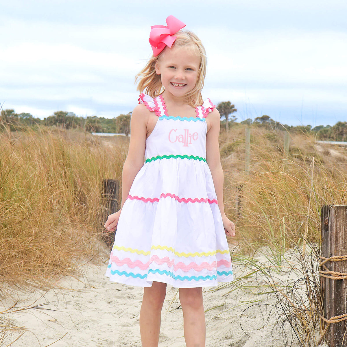 Rainbow Ric Rac Tiered Ruffle Dress – Classic Whimsy