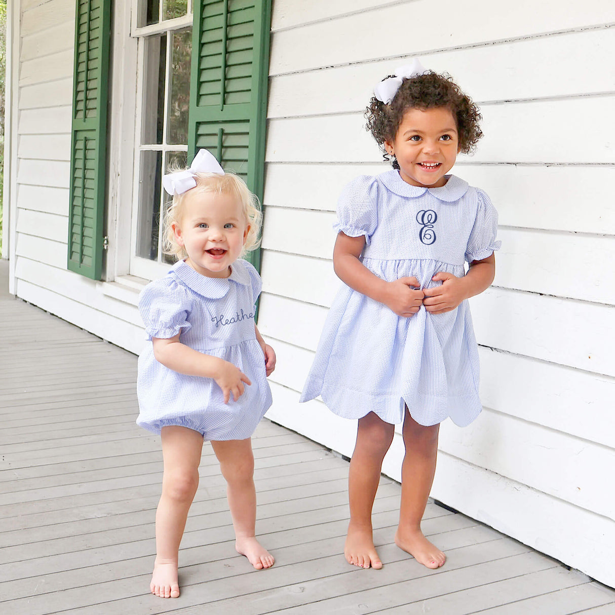 Light Blue Stripe Collared Dress