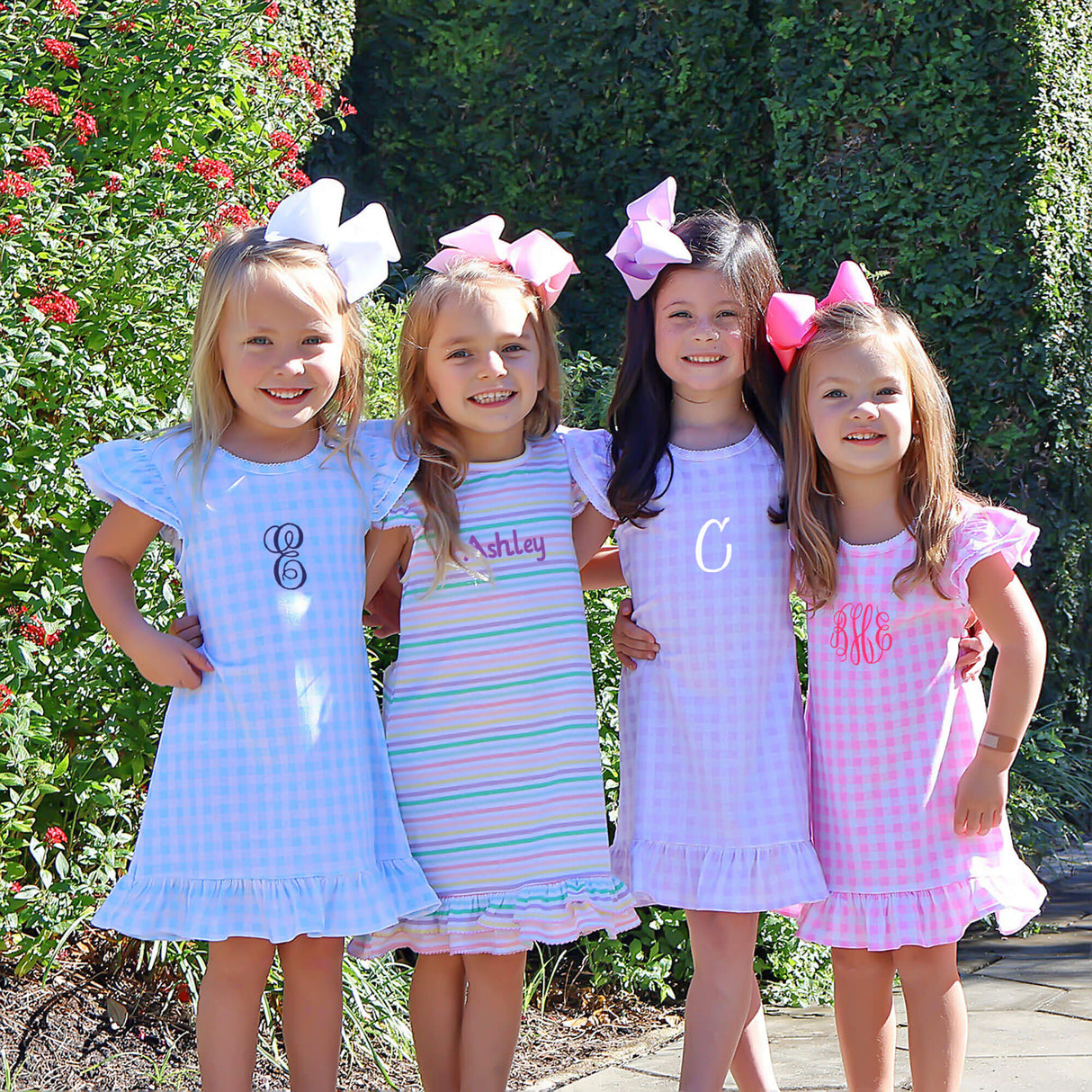 Milly Gingham Ruffle Dress Blue