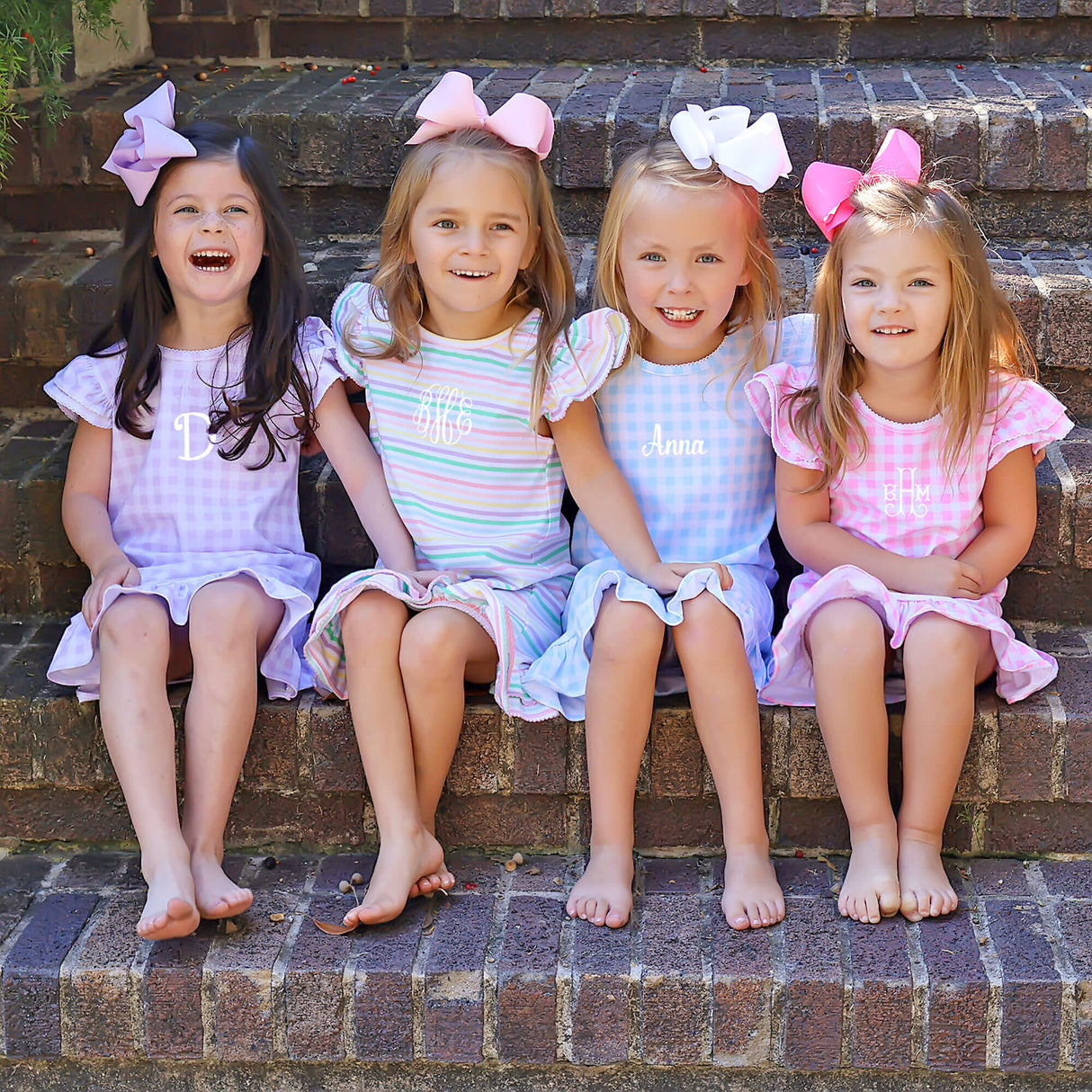 Milly Gingham Ruffle Dress Pink