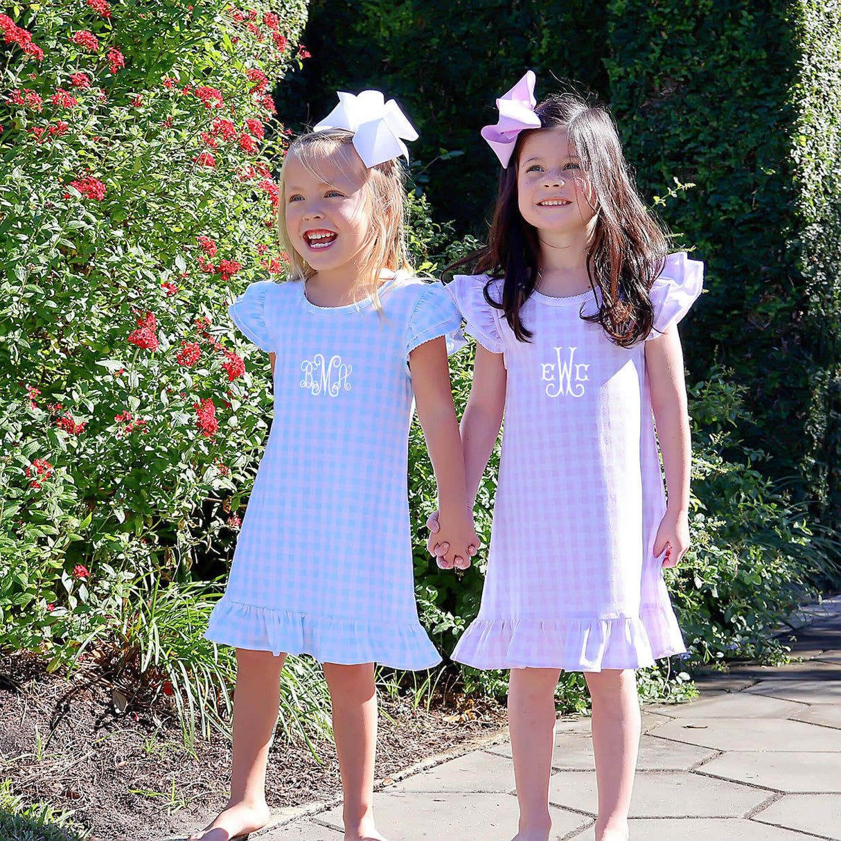 Milly Gingham Ruffle Dress Blue