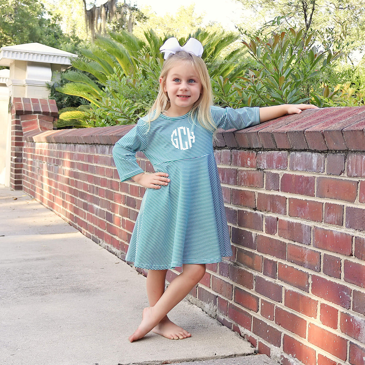 Green Stripe Sophia Dress