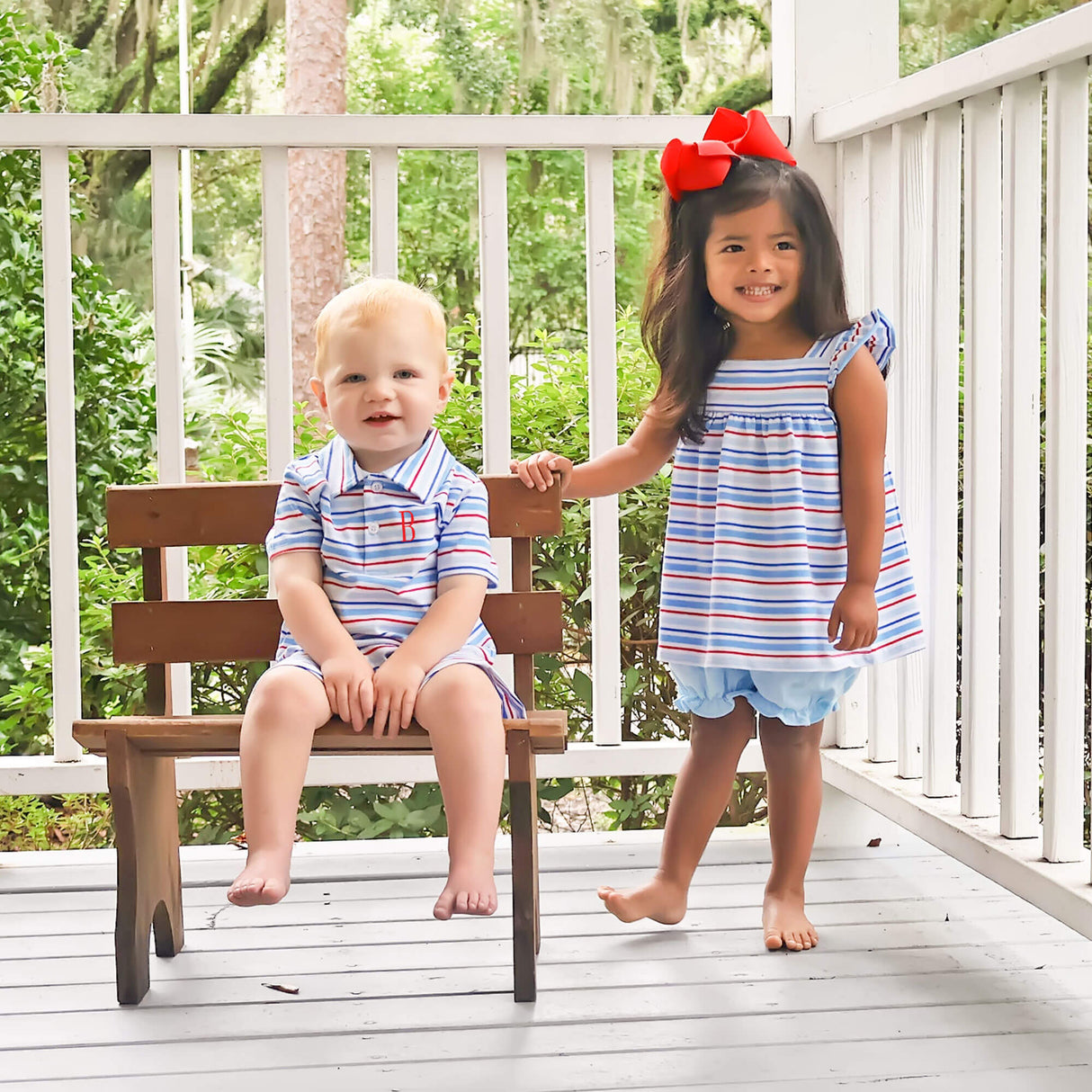 Patriotic Play Red & Blue Stripe Amy Bloomer Set