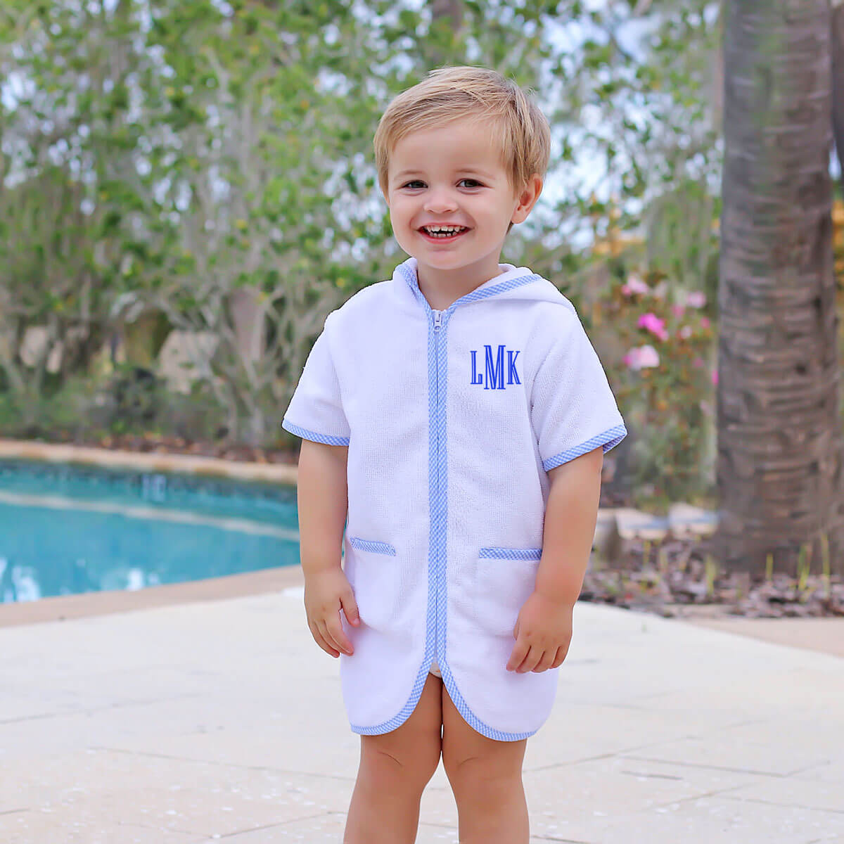 Blue Check Swim Cover Up
