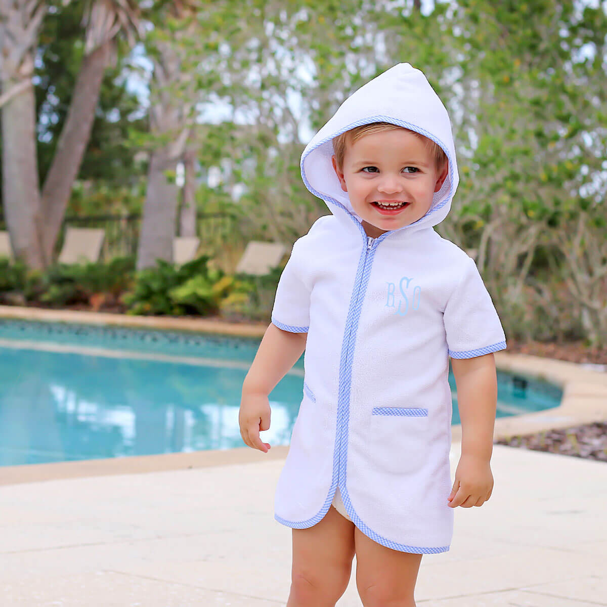Blue Check Swim Cover Up