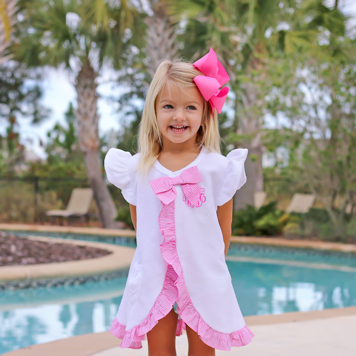 Pink Check Swim Cover Up