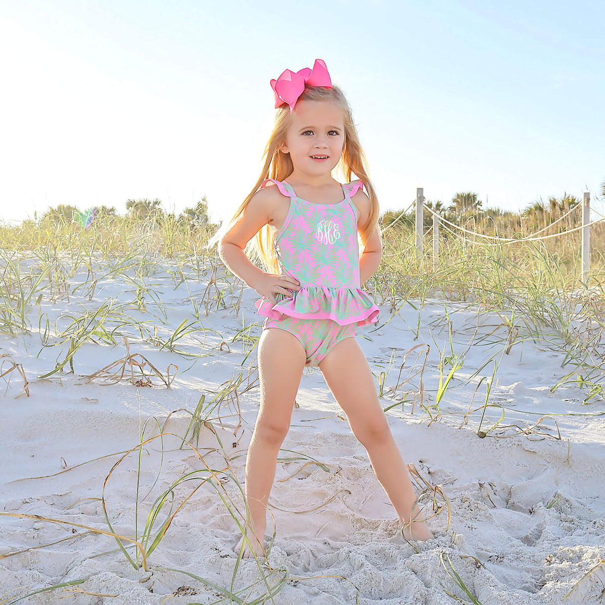 Paradise Palm Pink Print One Piece Swimsuit – Classic Whimsy