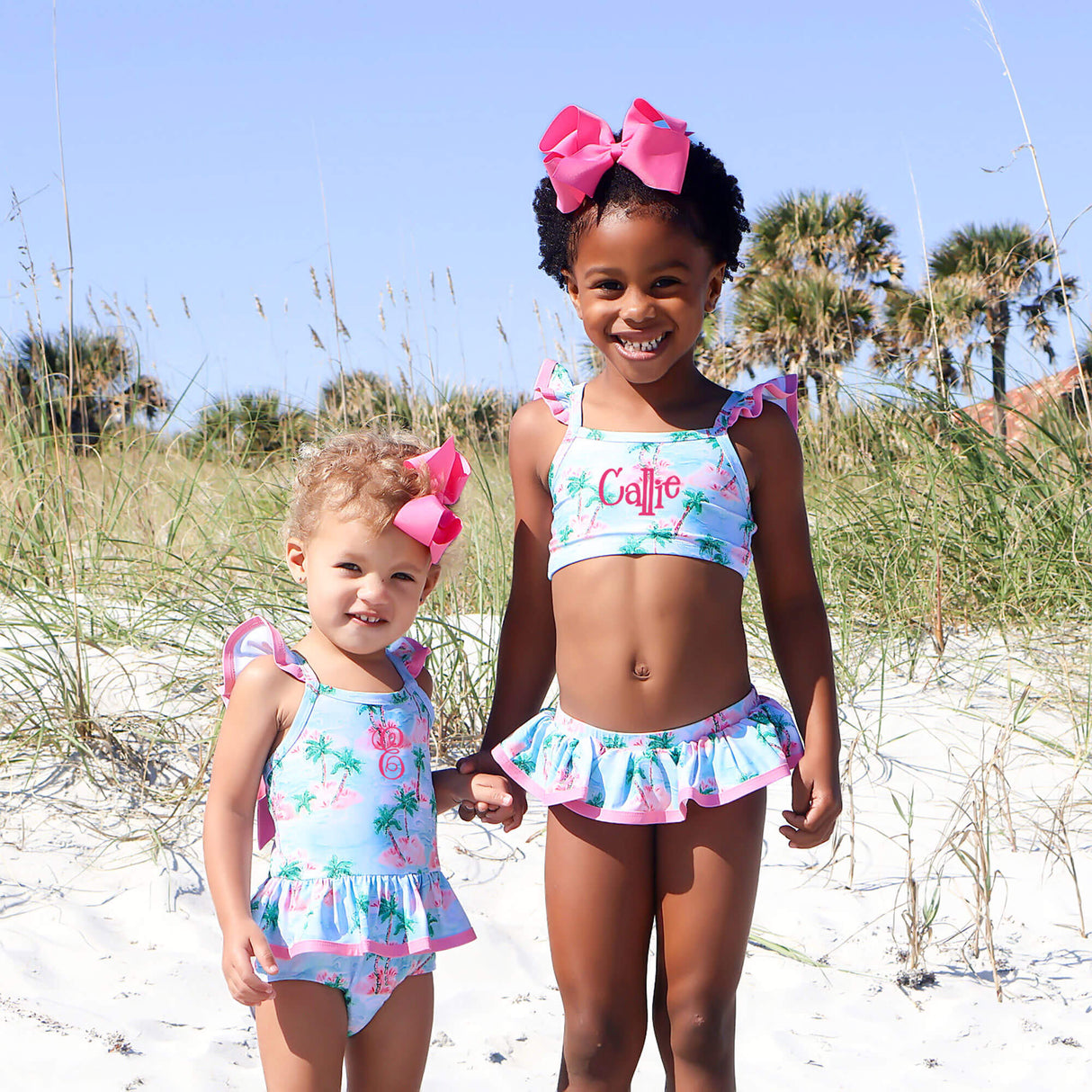 Island Palm Two Piece Swimsuit