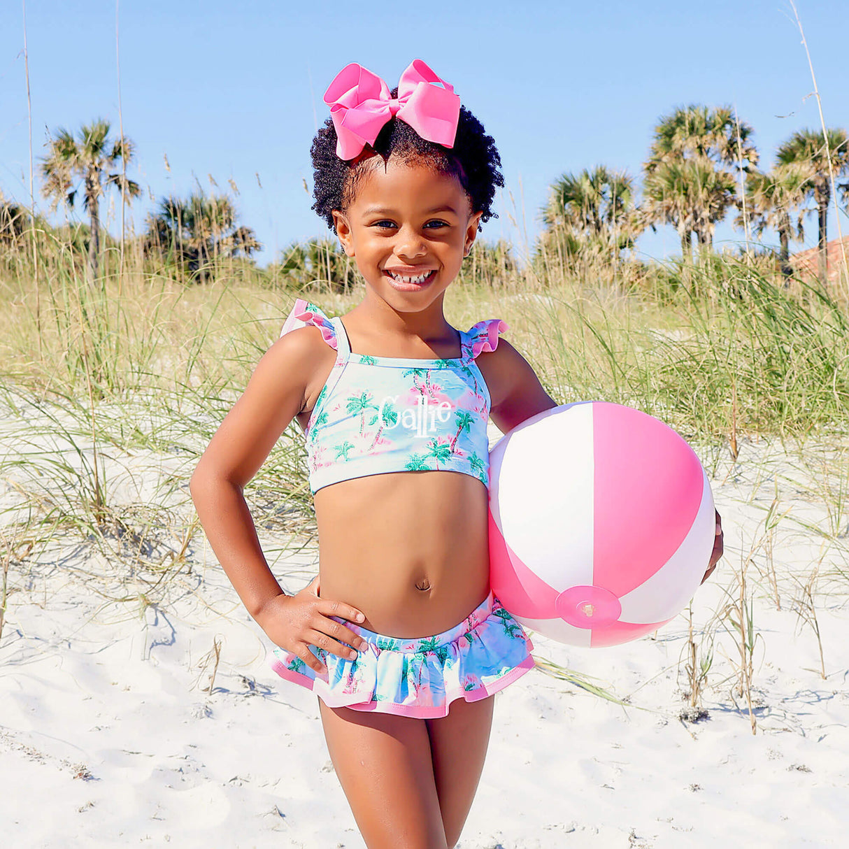 Island Palm Two Piece Swimsuit