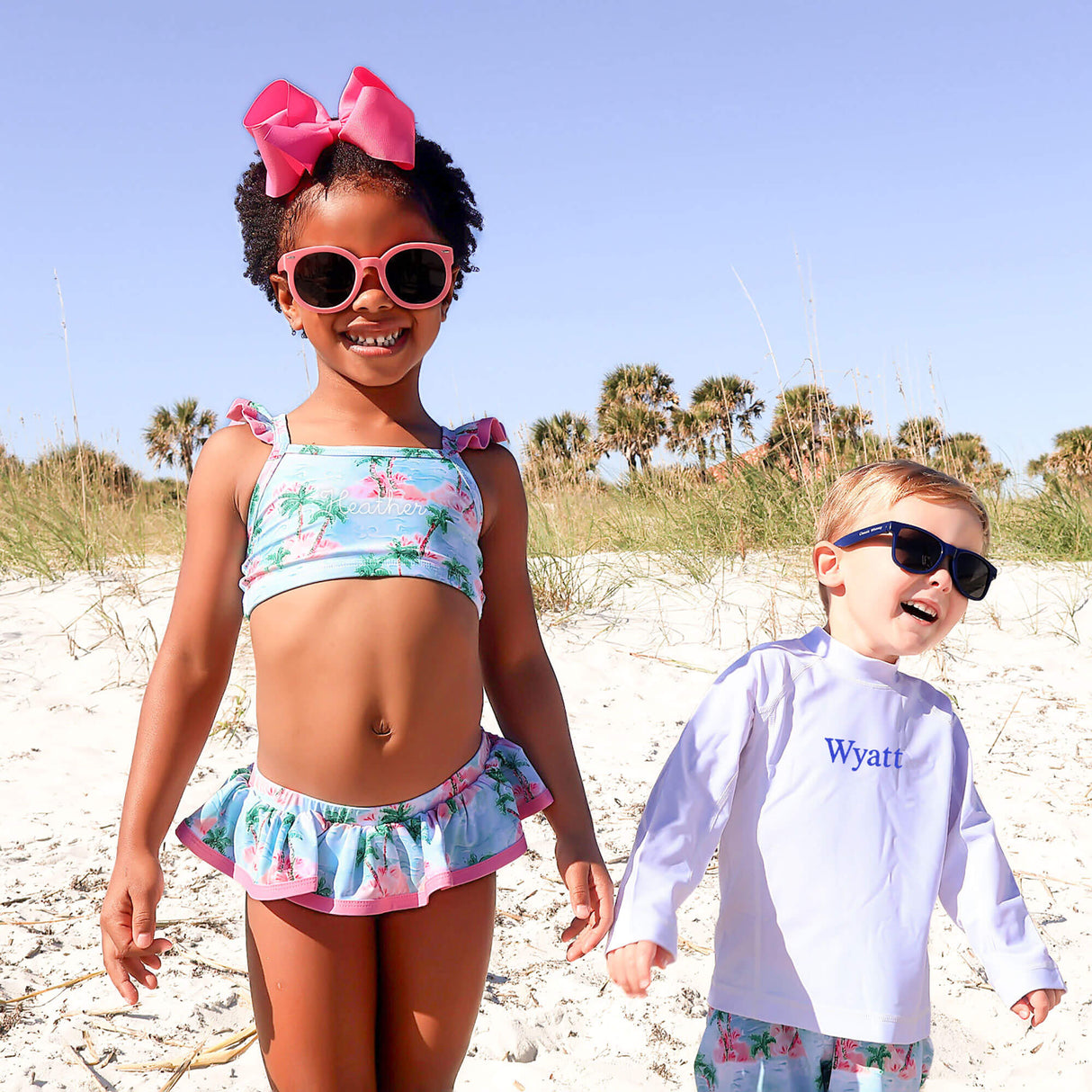 Island Palm Two Piece Swimsuit