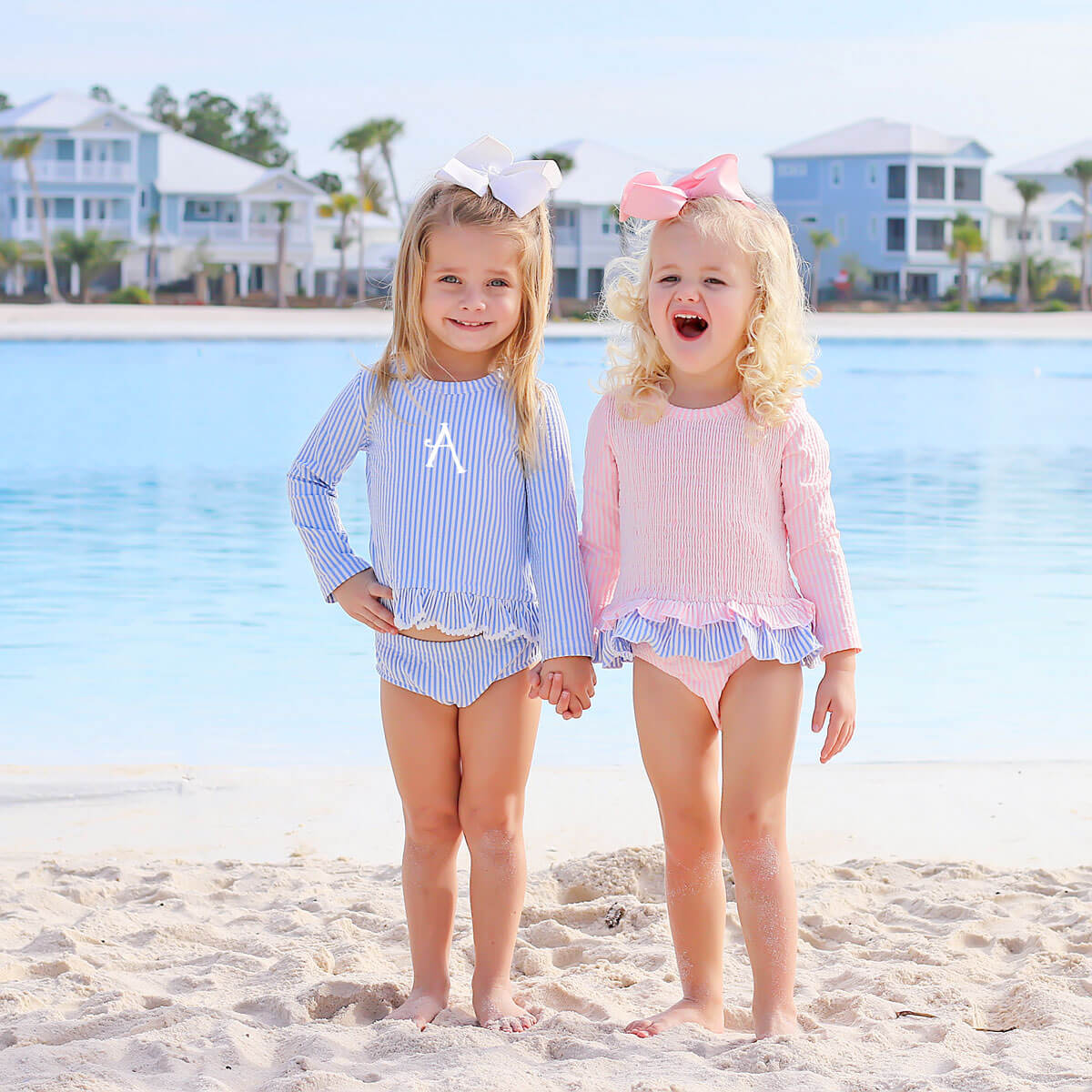 Santorini Blue Rash Guard Set